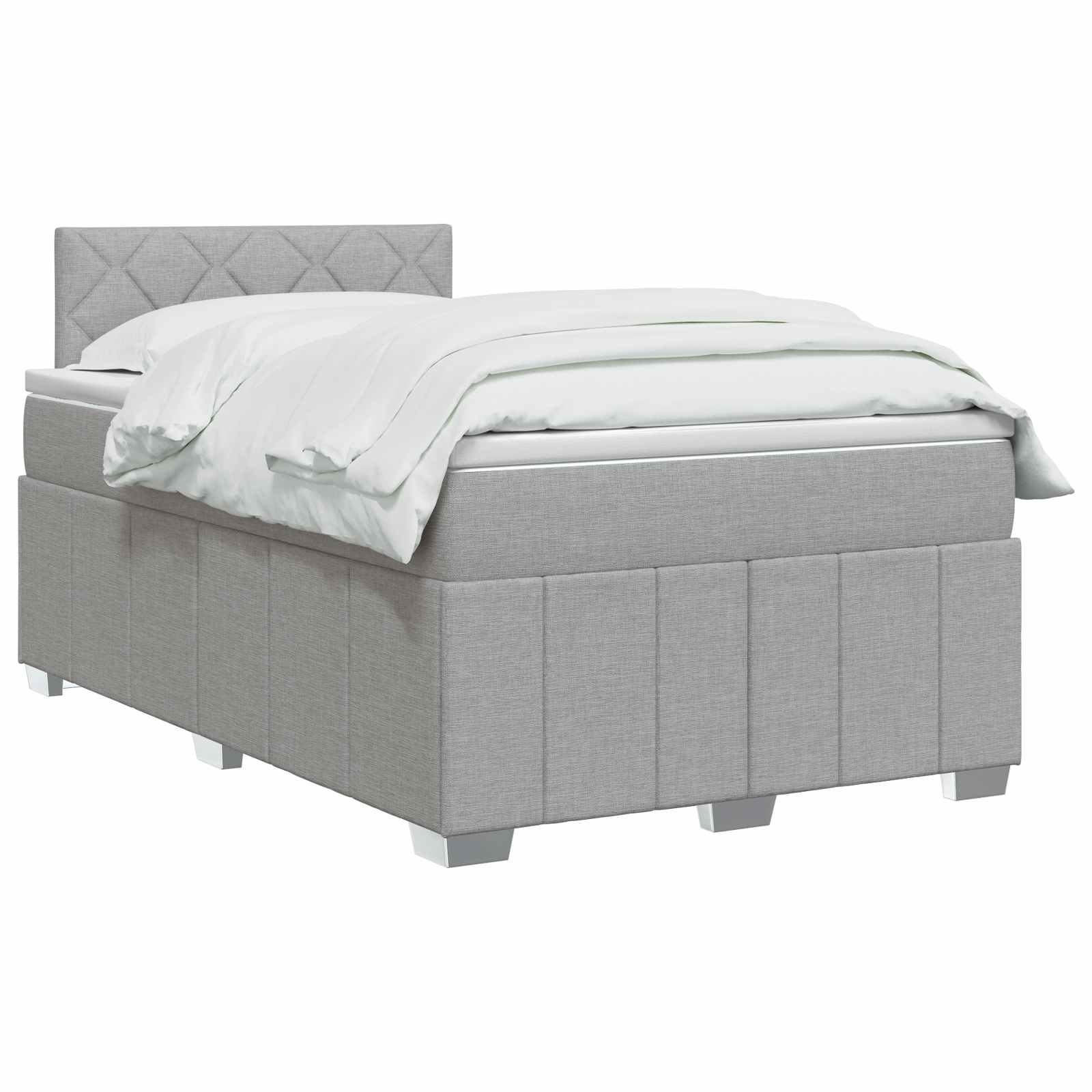Lit boxspring avec matelas Gris clair 120 x 190 cm Tissu