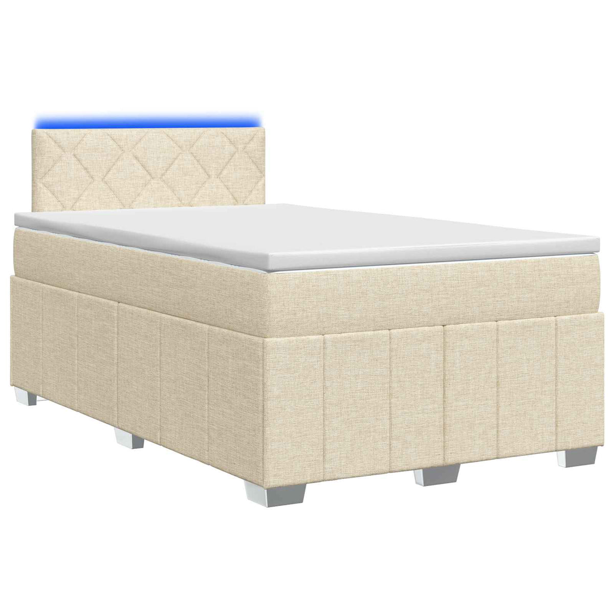 Lit boxspring avec matelas Crème 120 x 190 cm Tissu