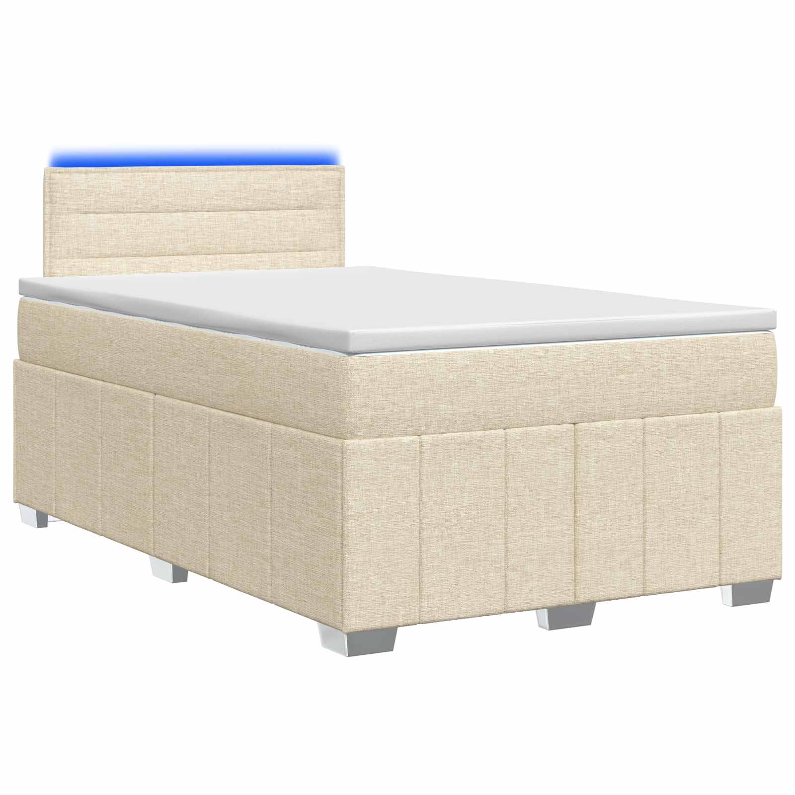 Lit boxspring avec matelas Crème 120 x 200 cm Tissu - XIOS