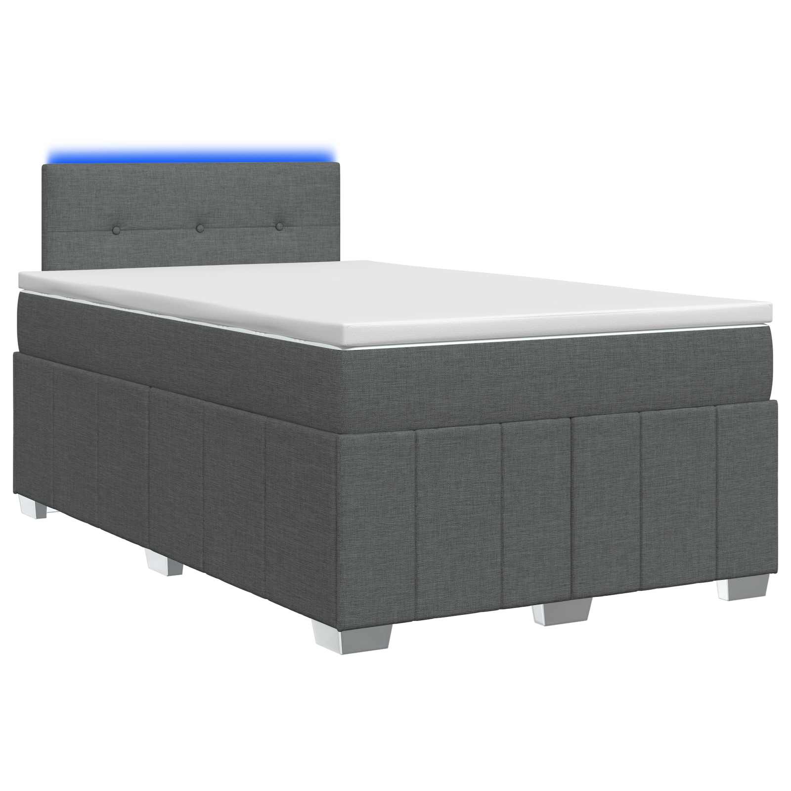 Lit boxspring avec matelas Gris foncé 120 x 200 cm Tissu