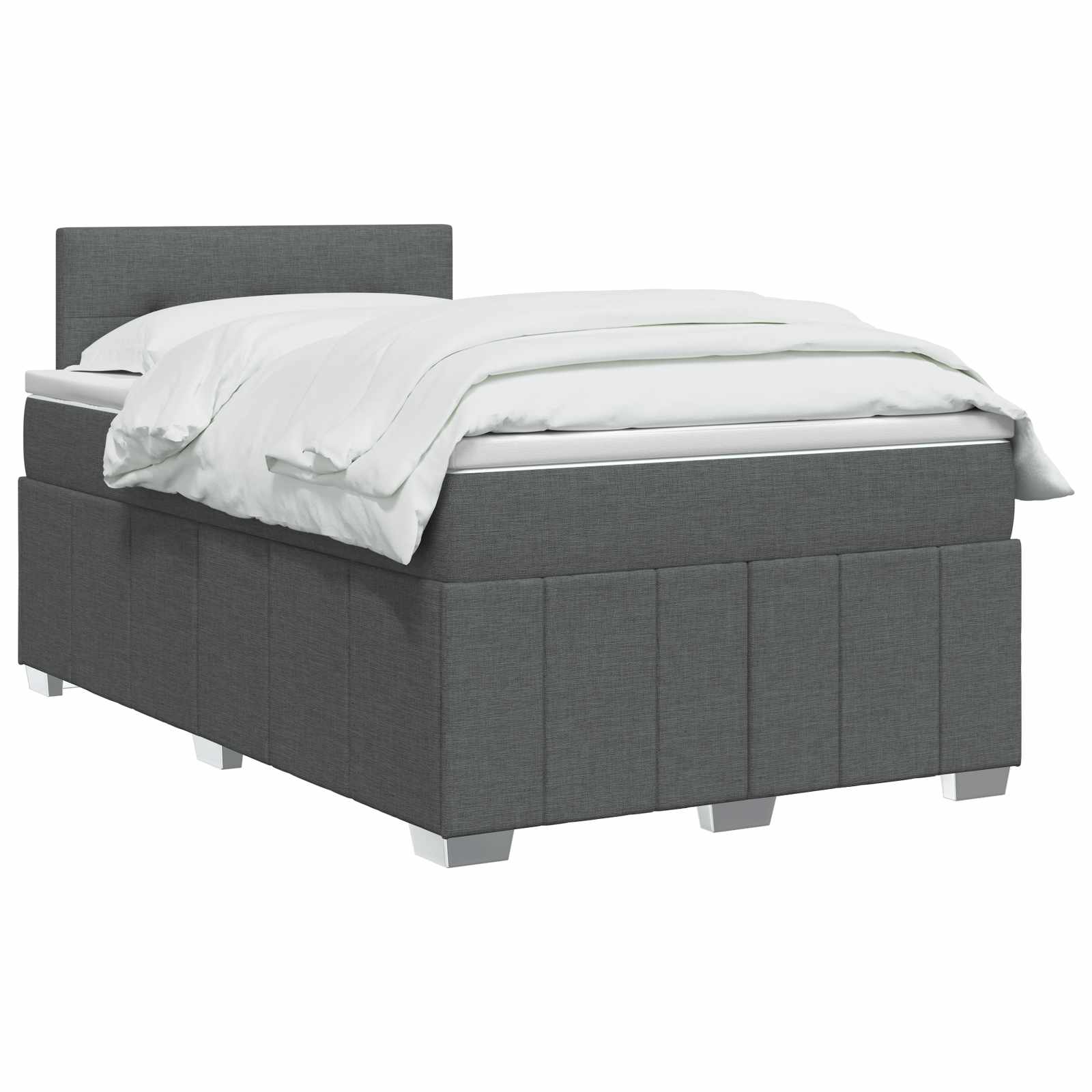 Lit boxspring avec matelas Gris foncé 120 x 200 cm Tissu