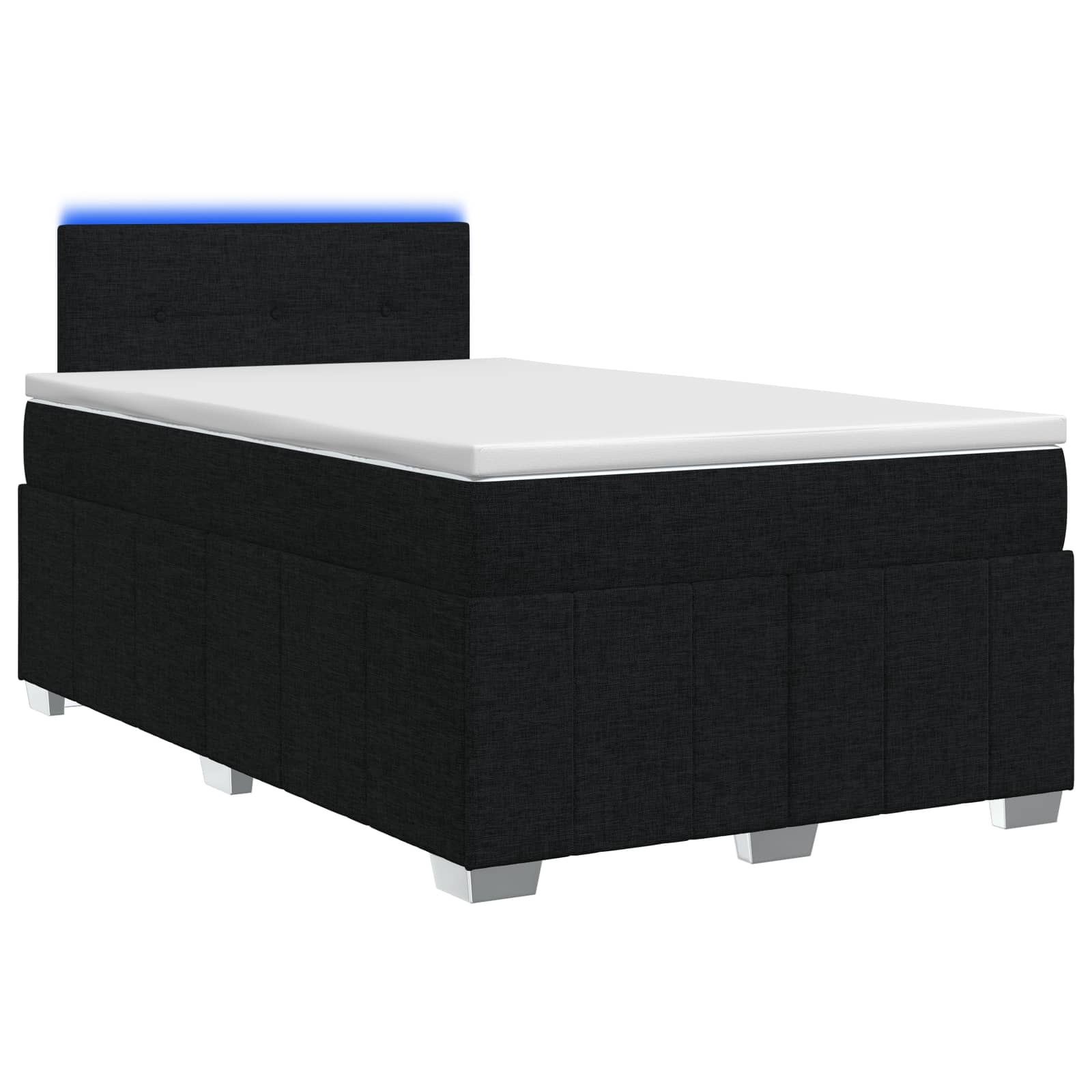 Lit boxspring avec matelas Noir 120 x 200 cm Tissu
