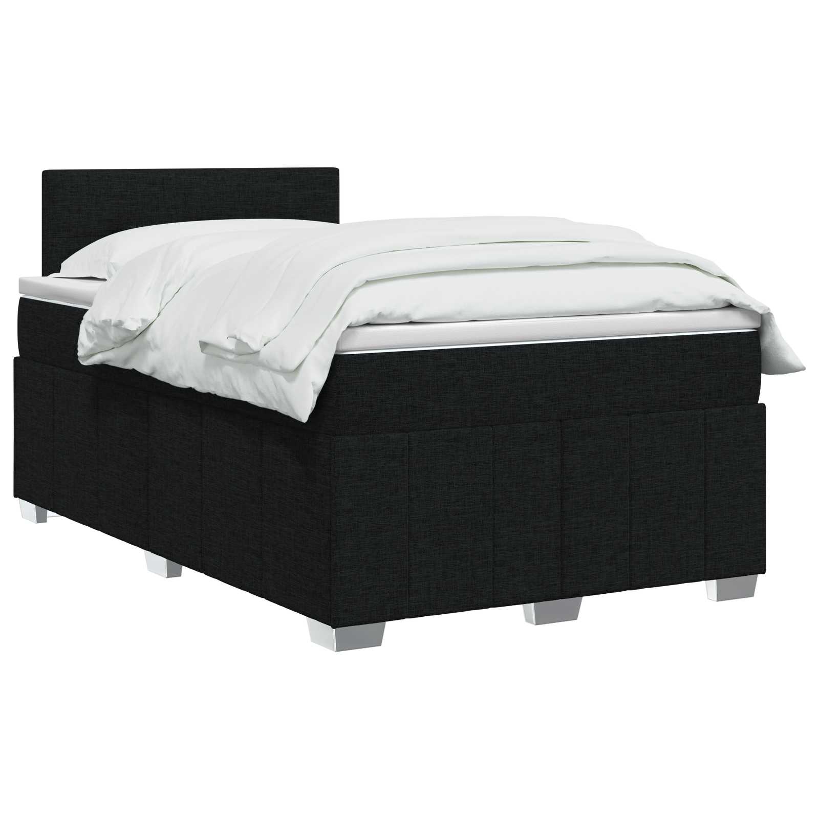 Lit boxspring avec matelas Noir 120 x 200 cm Tissu
