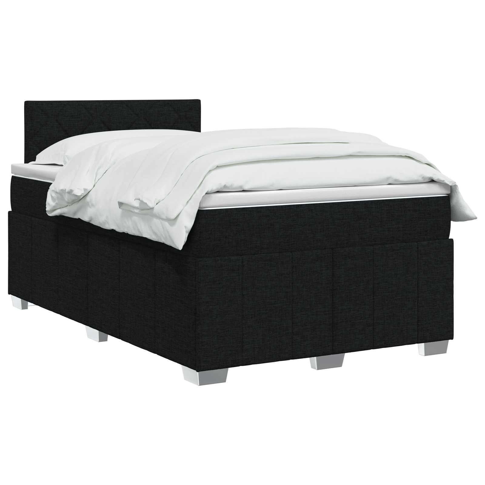 Lit boxspring avec matelas Noir 120 x 200 cm Tissu - XIOS