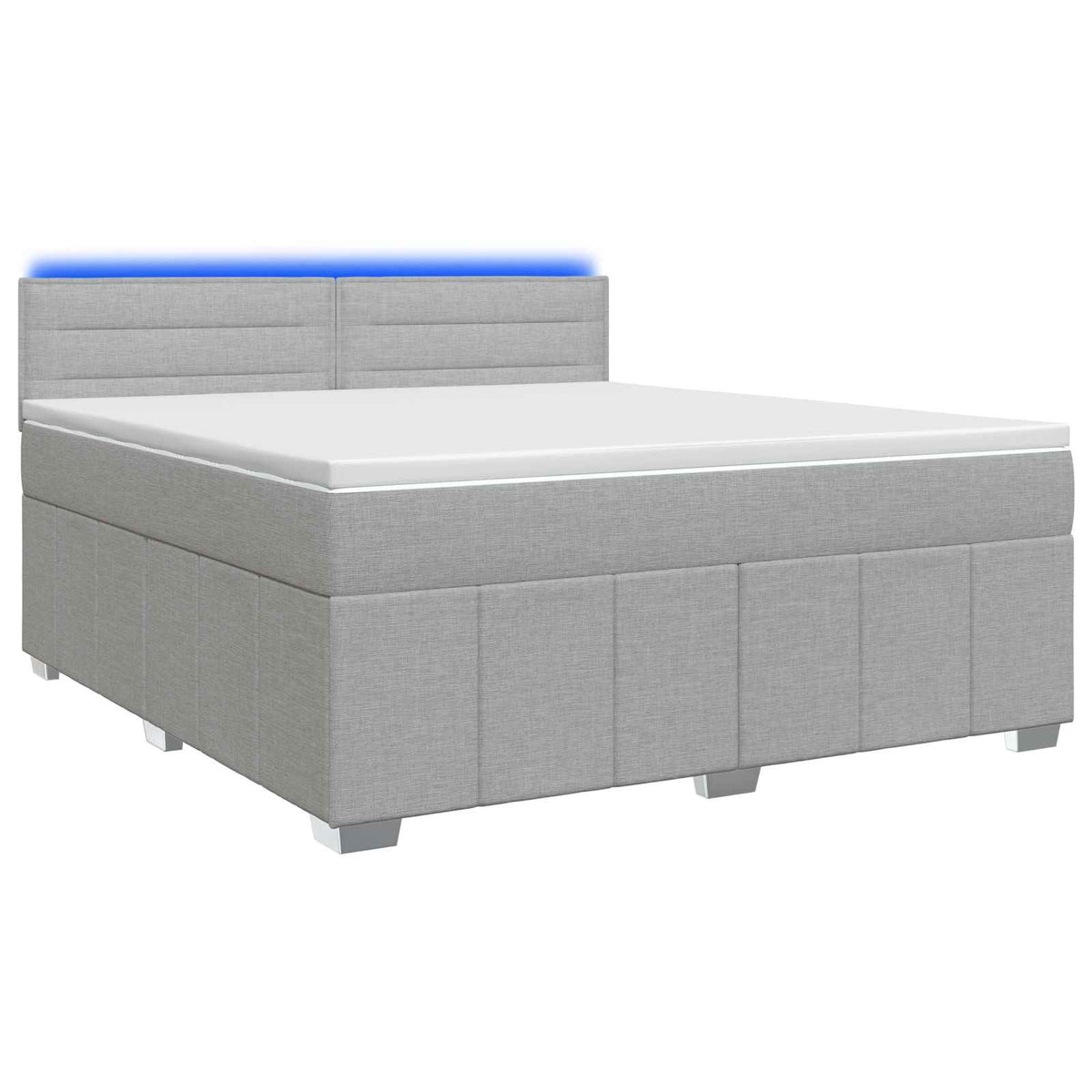 Lit boxspring avec matelas Gris clair 140 x 190 cm Tissu