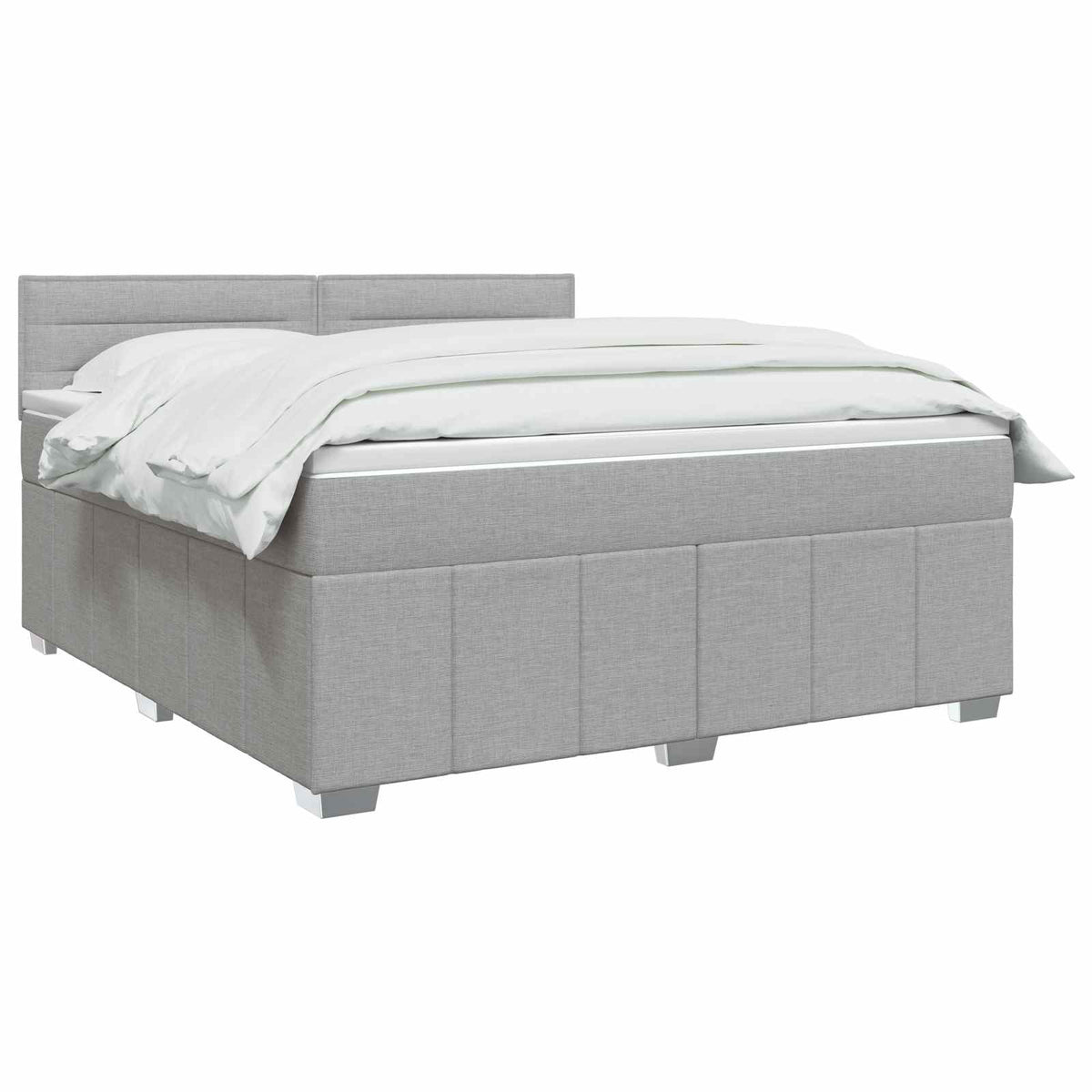 Lit boxspring avec matelas Gris clair 140 x 190 cm Tissu