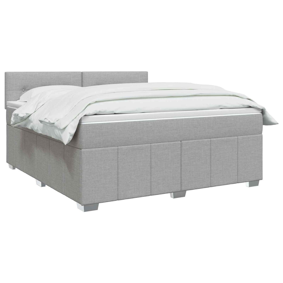 Lit boxspring avec matelas Gris clair 140 x 190 cm Tissu