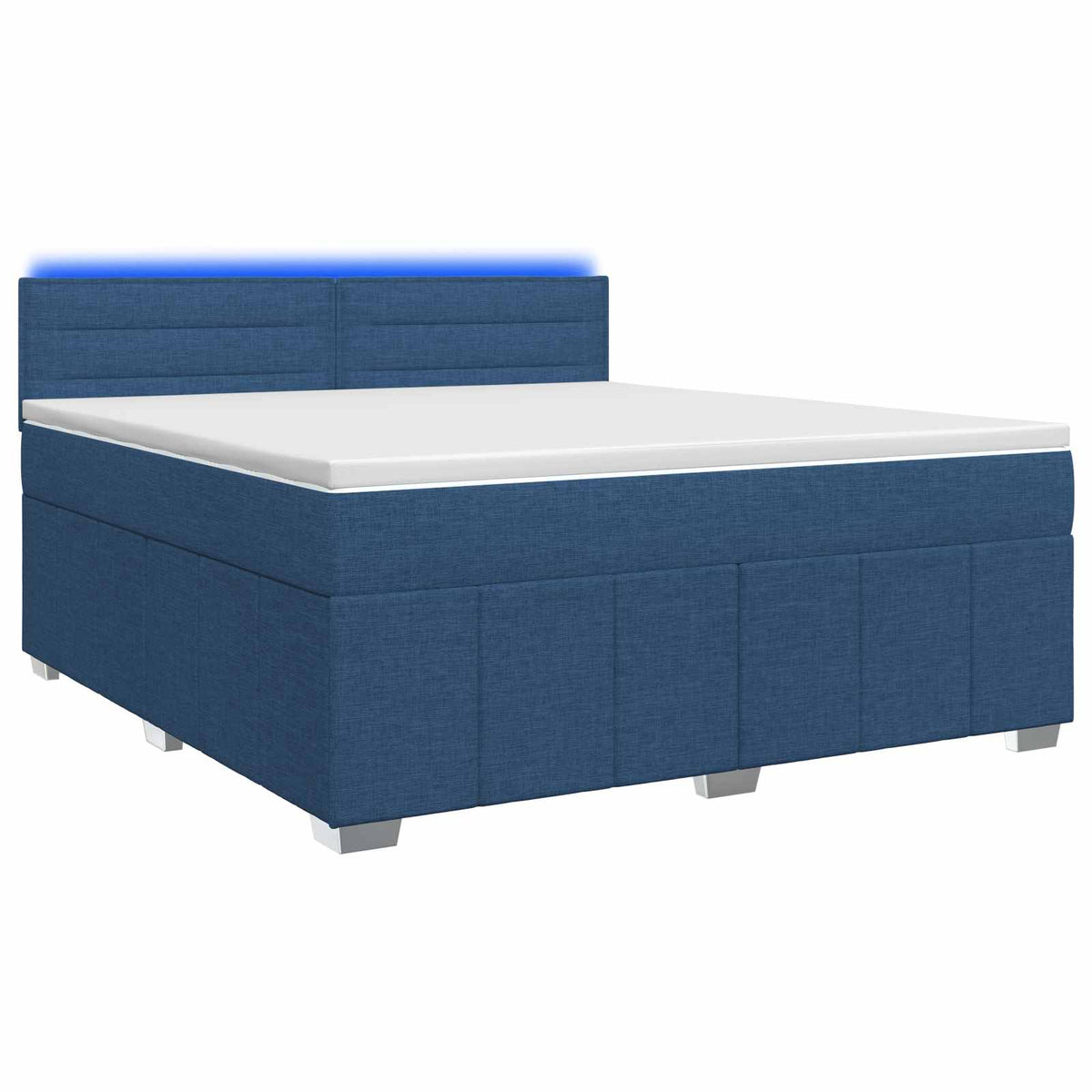 Lit boxspring avec matelas Bleu 140 x 200 cm Tissu