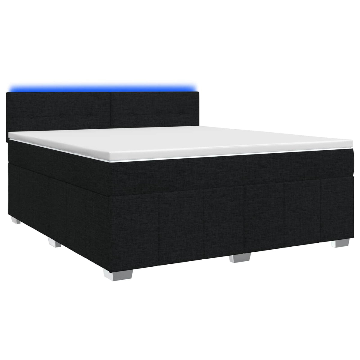 Lit boxspring avec matelas Noir 140 x 200 cm Tissu