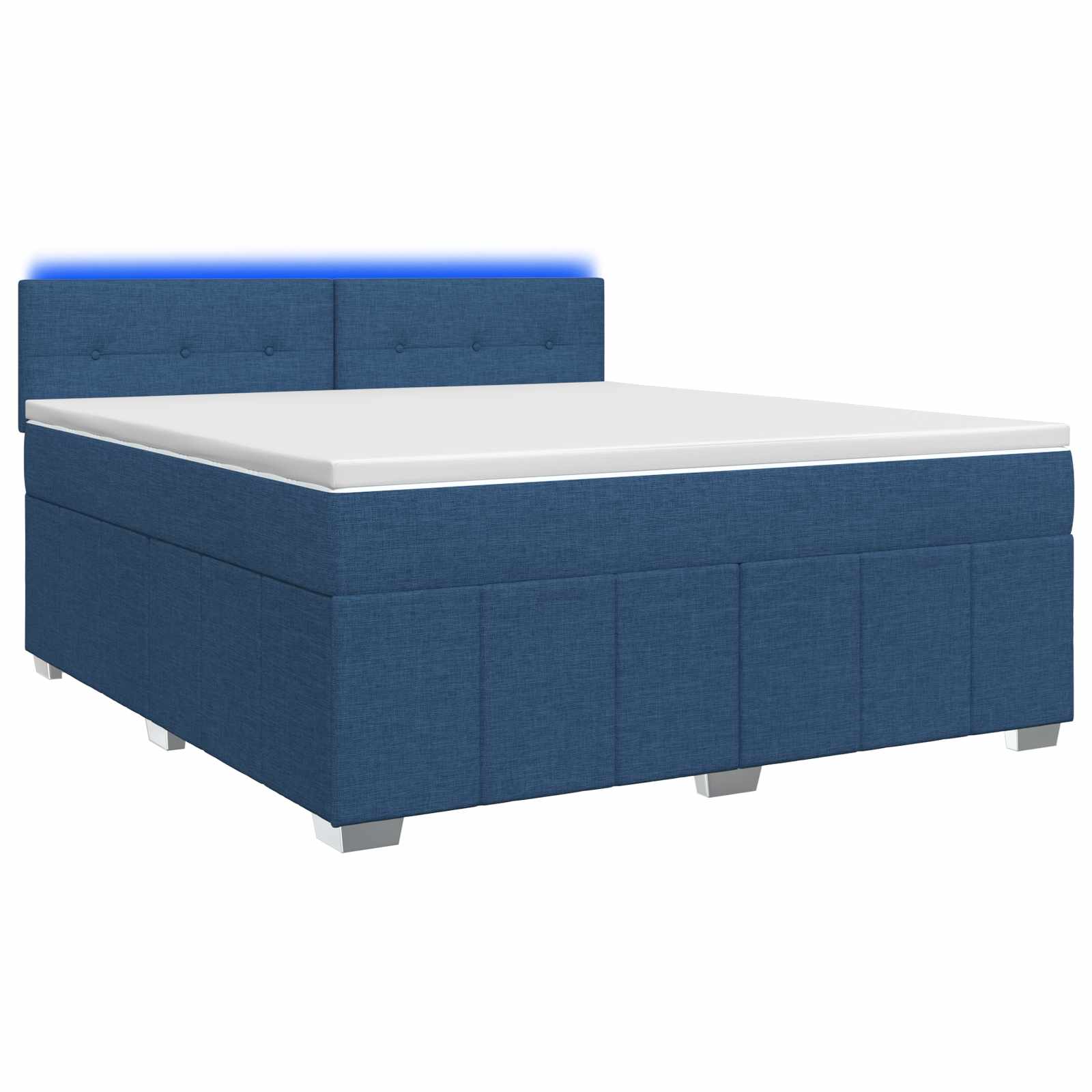 Lit boxspring avec matelas Bleu 140 x 200 cm Tissu