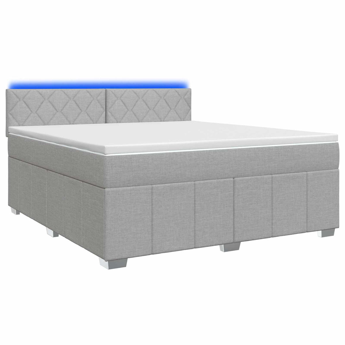 Lit boxspring avec matelas Gris clair 140 x 200 cm Tissu