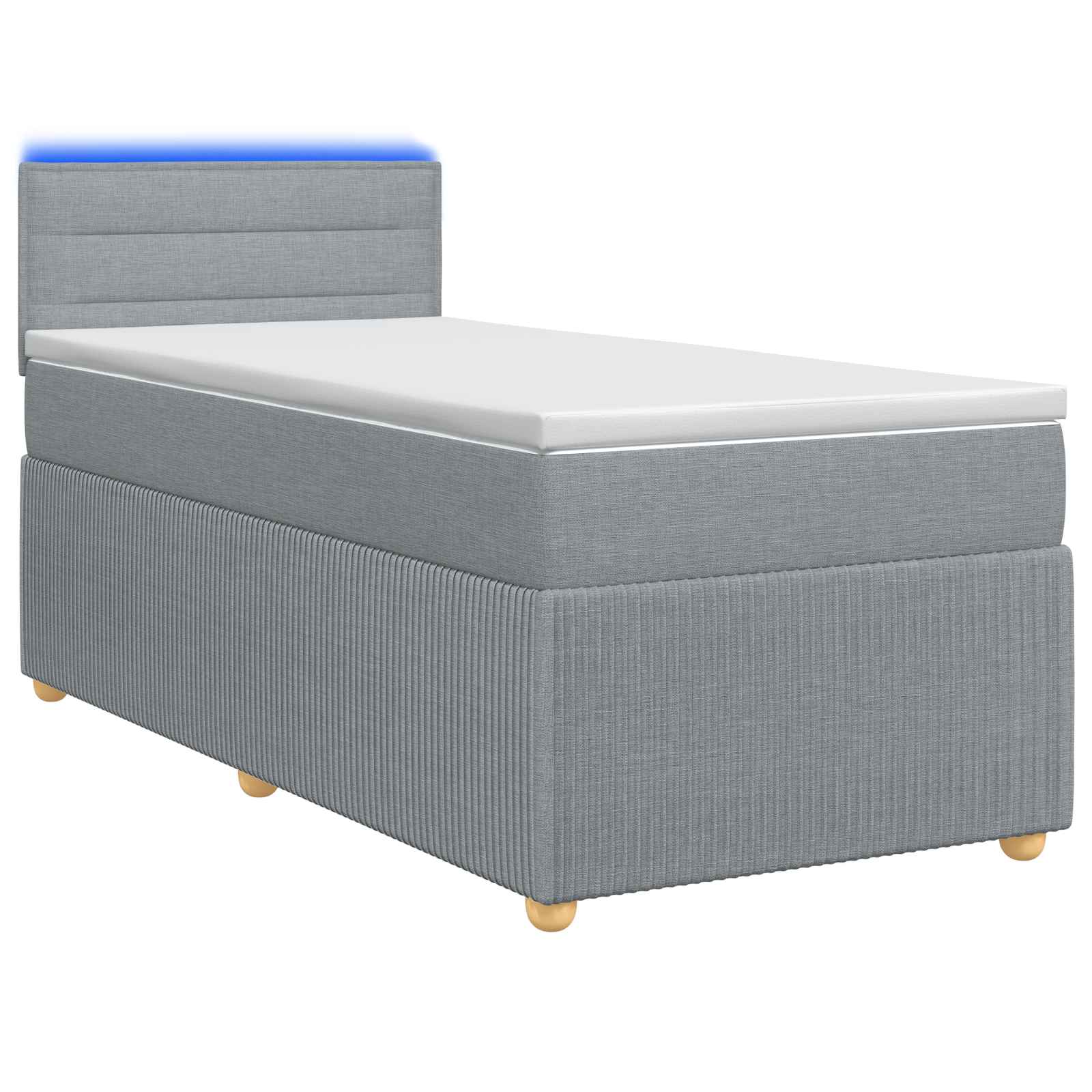 Lit boxspring avec matelas Gris clair 80 x 200 cm Tissu