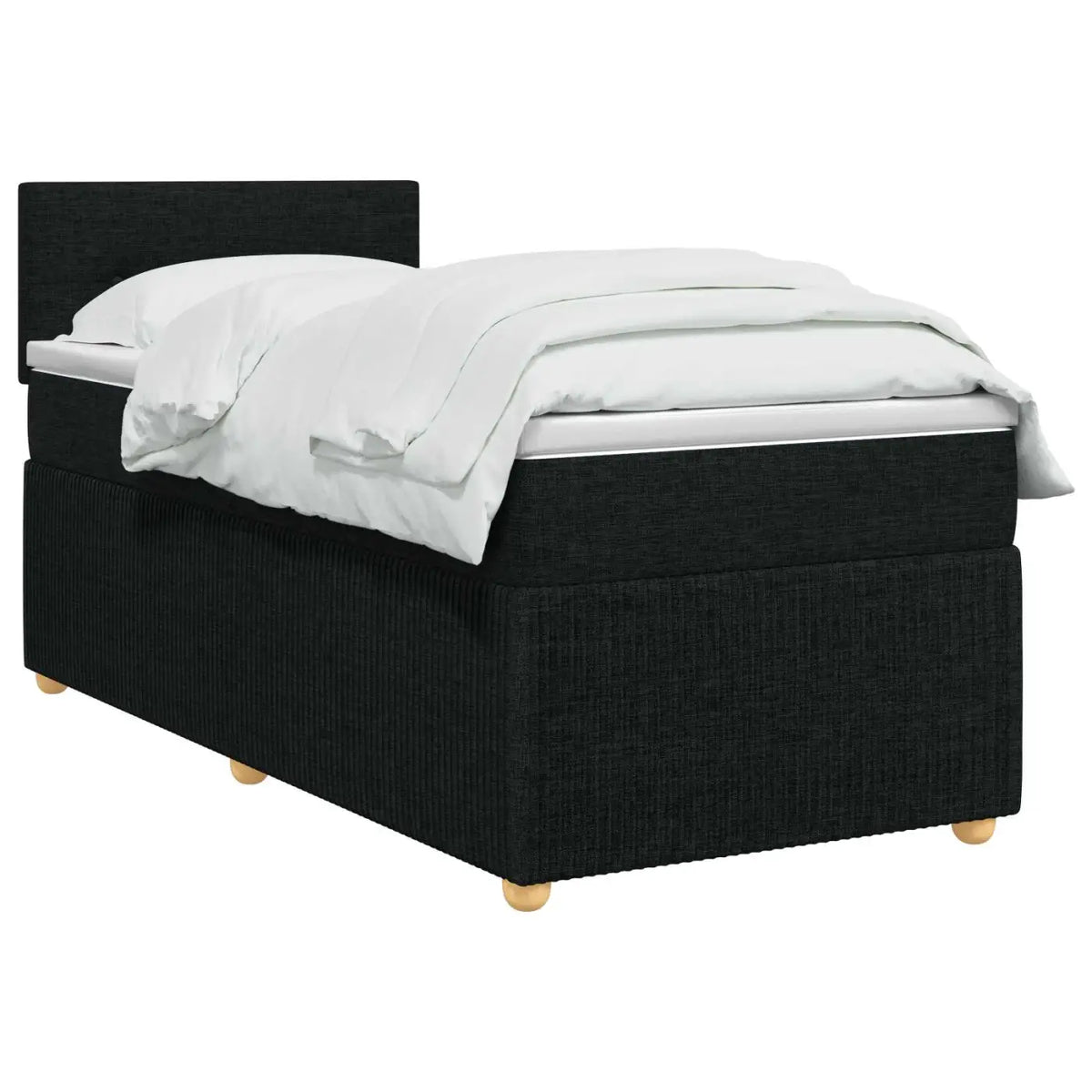 Lit boxspring avec matelas Noir 80 x 200 cm Tissu - XIOS