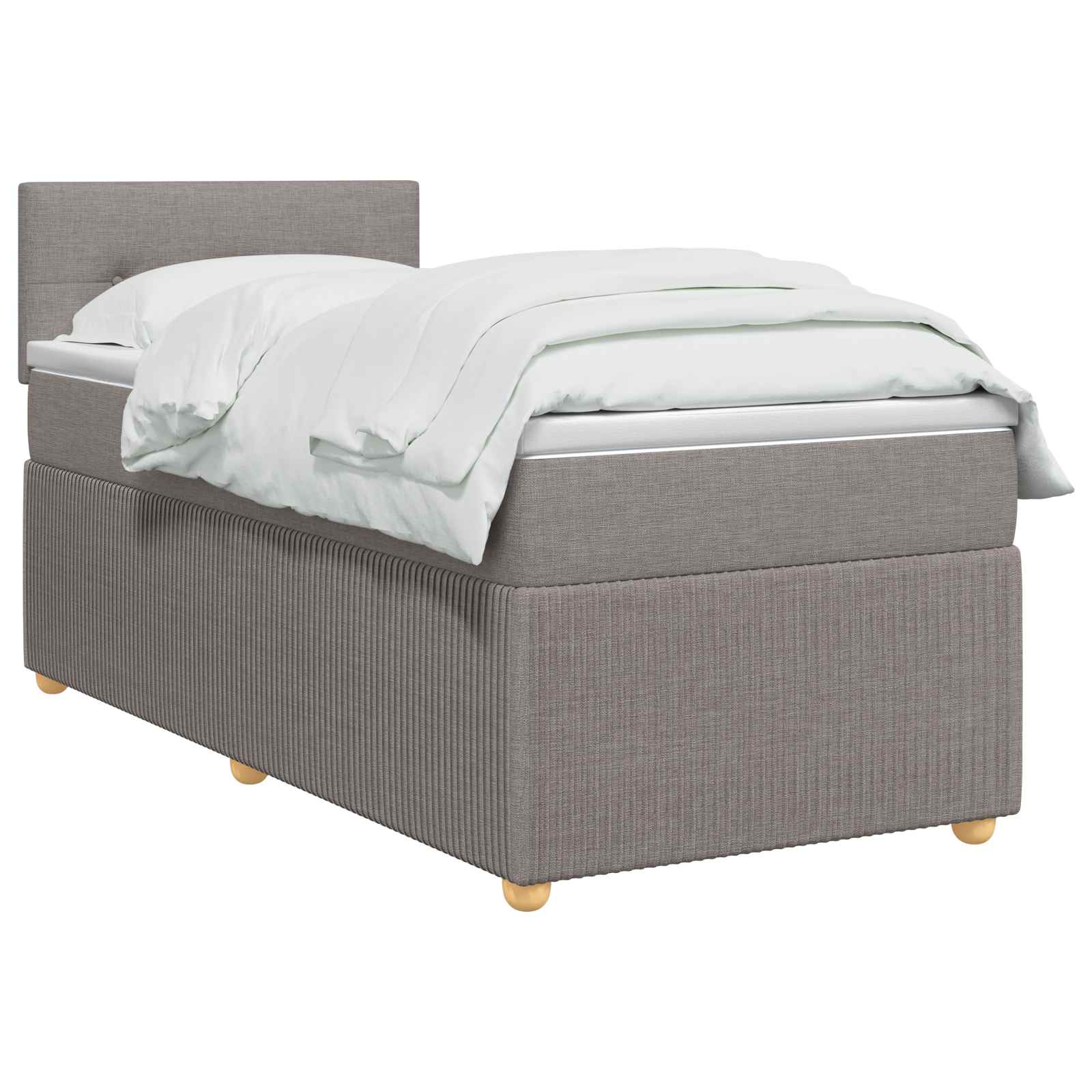 Lit boxspring avec matelas Taupe 80 x 200 cm Tissu