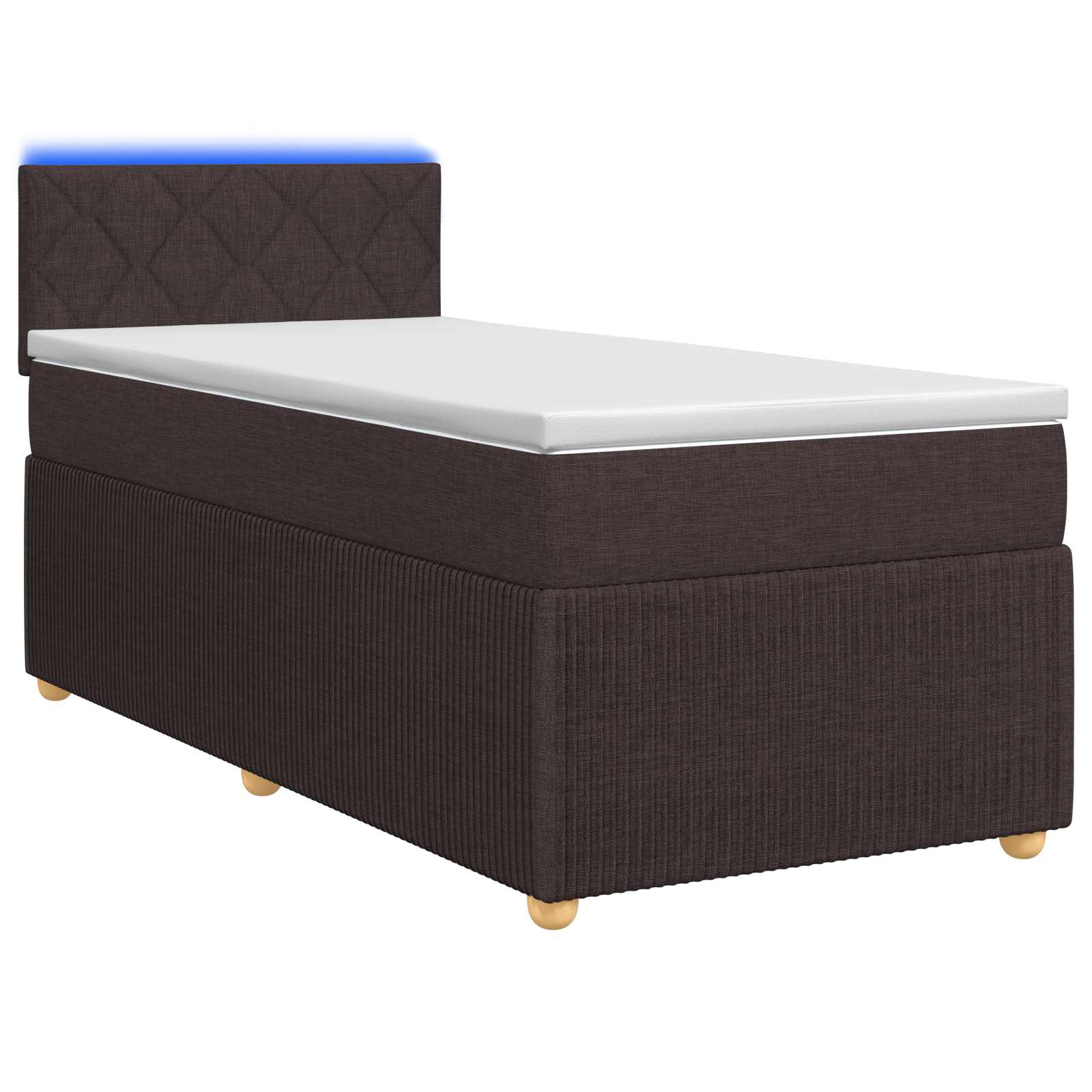 Lit boxspring avec matelas Marron foncé 80 x 200 cm Tissu - XIOS