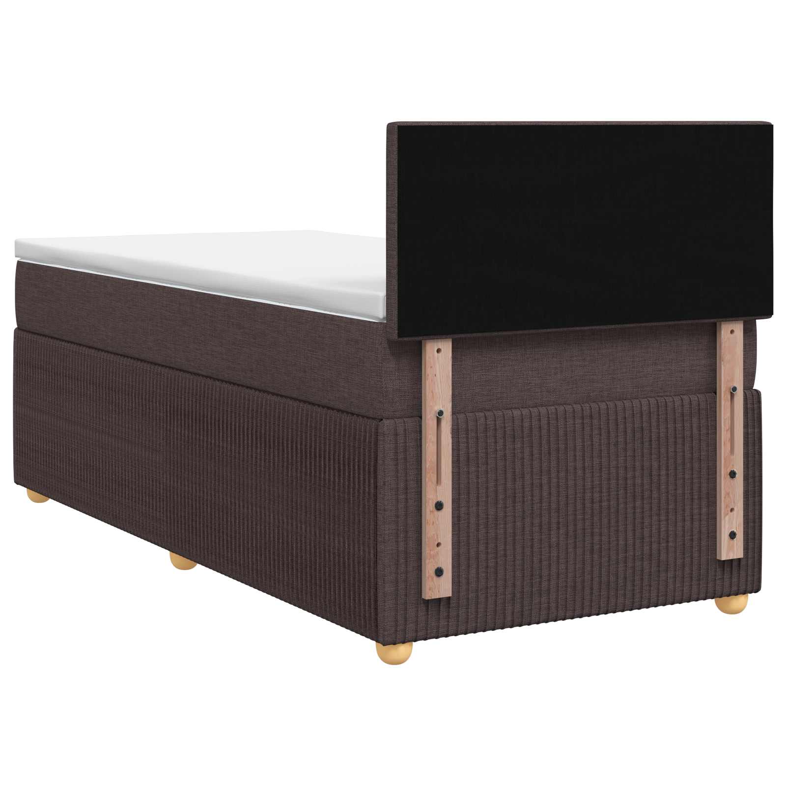 Lit boxspring avec matelas Marron foncé 80 x 200 cm Tissu - XIOS