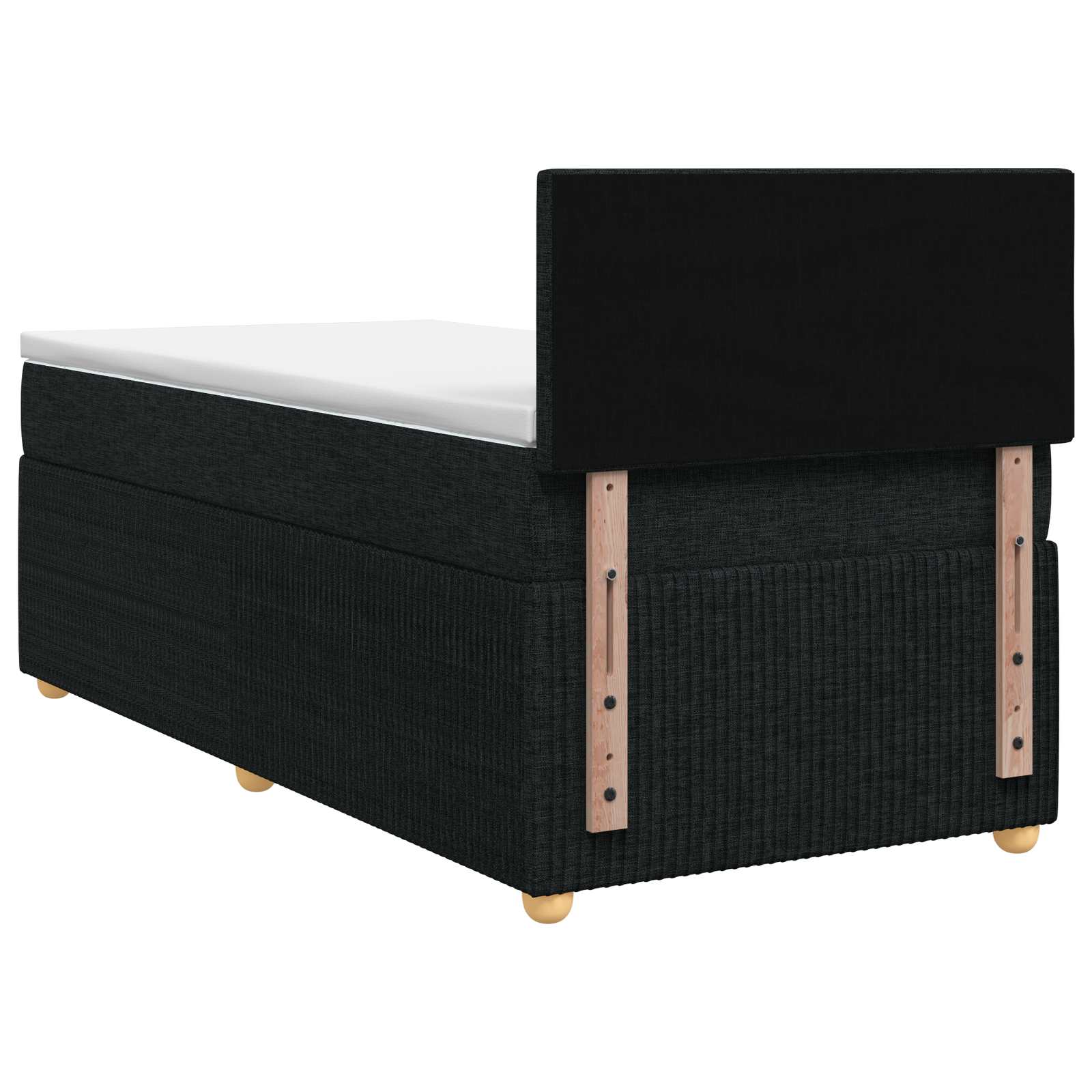 Lit boxspring avec matelas Noir 90 x 190 cm Tissu