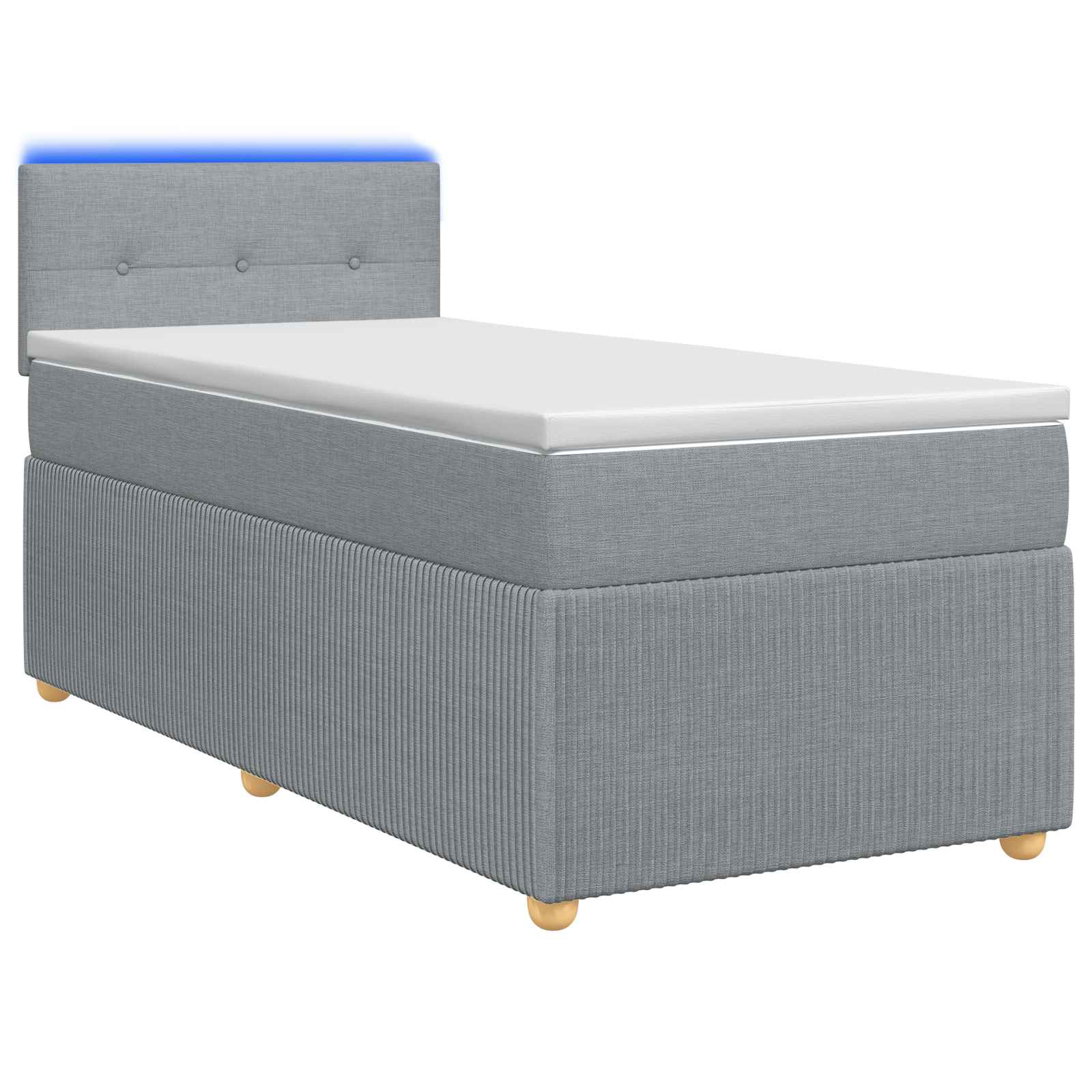 Lit boxspring avec matelas Gris clair 90 x 200 cm Tissu - XIOS
