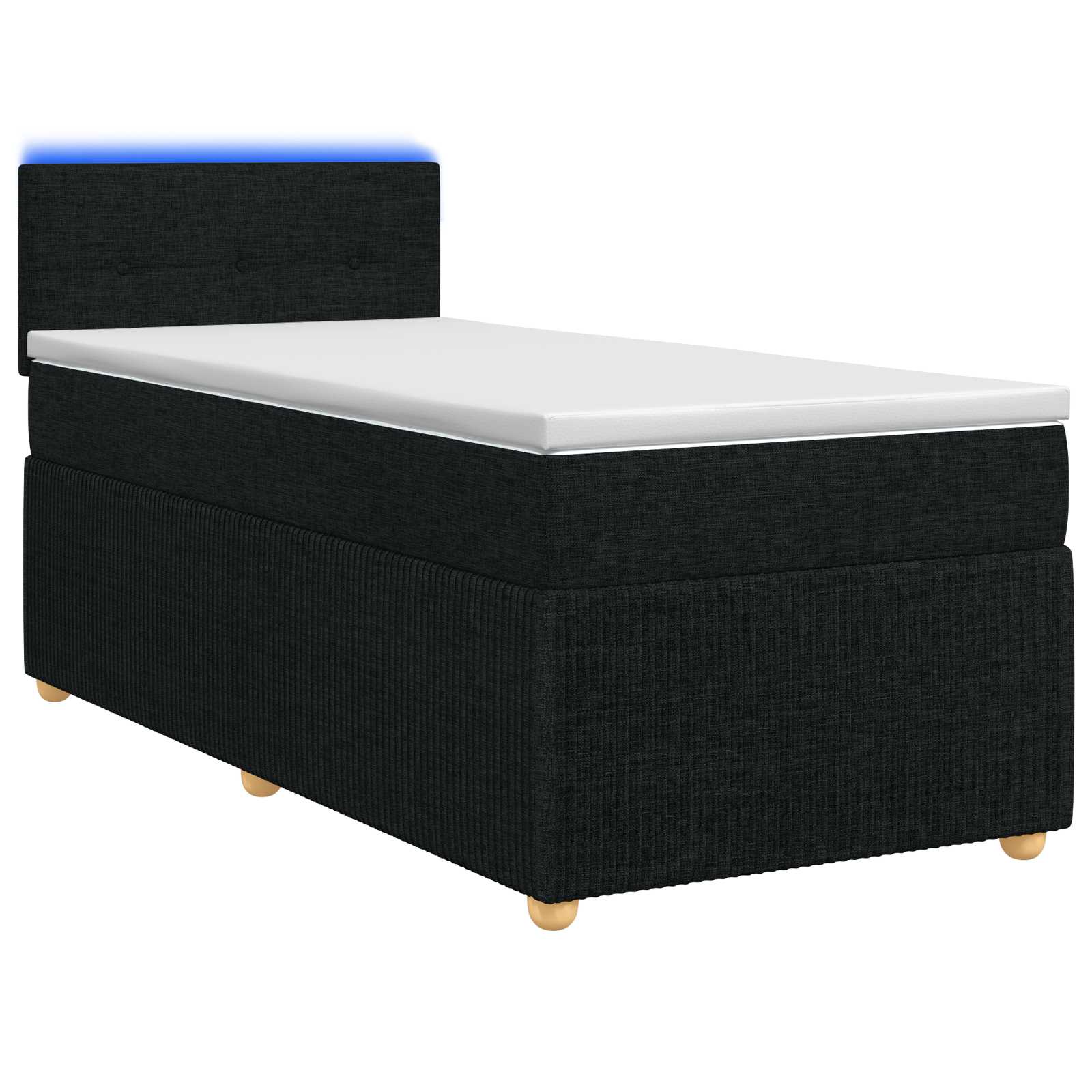 Lit boxspring avec matelas Noir 90 x 200 cm Tissu - XIOS