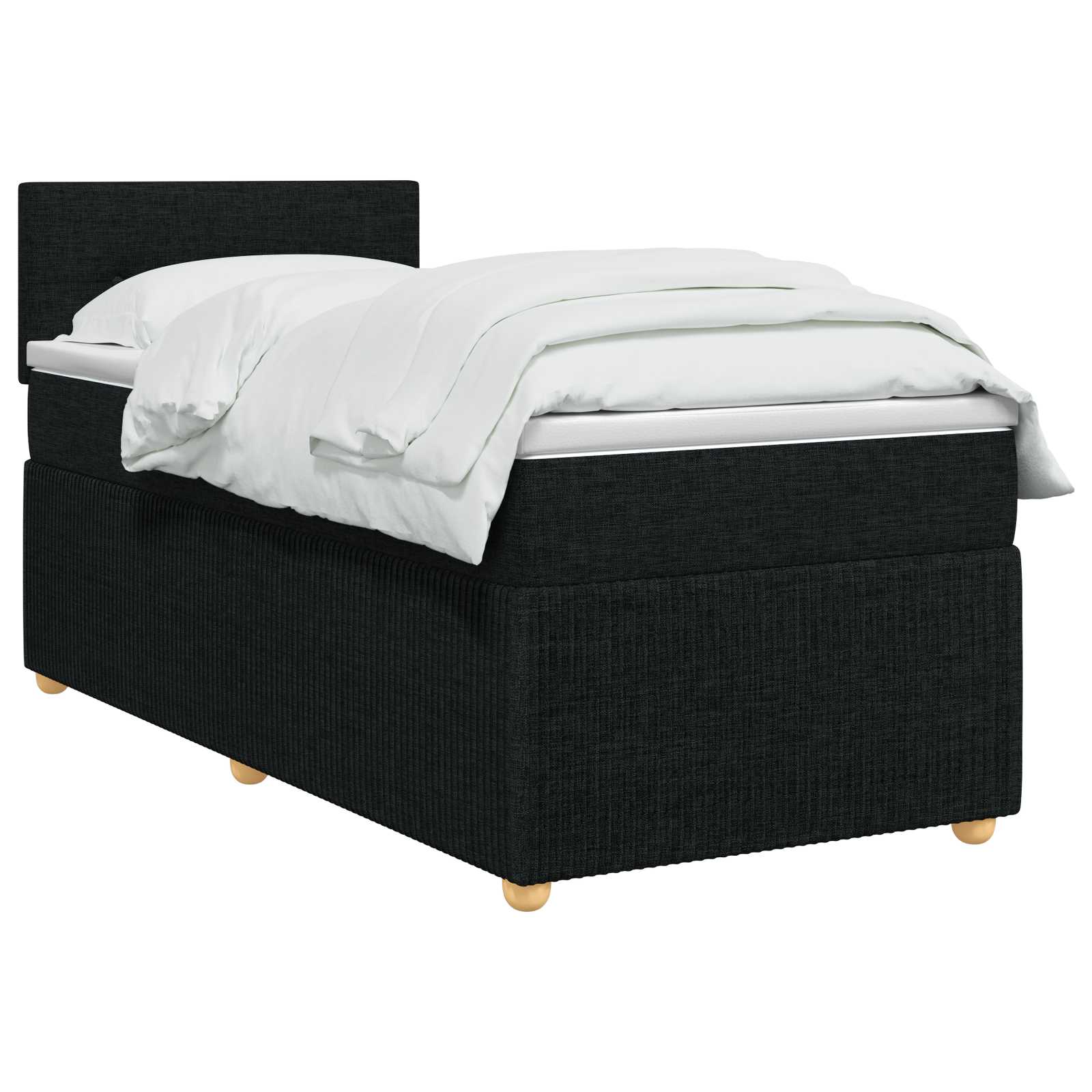 Lit boxspring avec matelas Noir 90 x 200 cm Tissu - XIOS