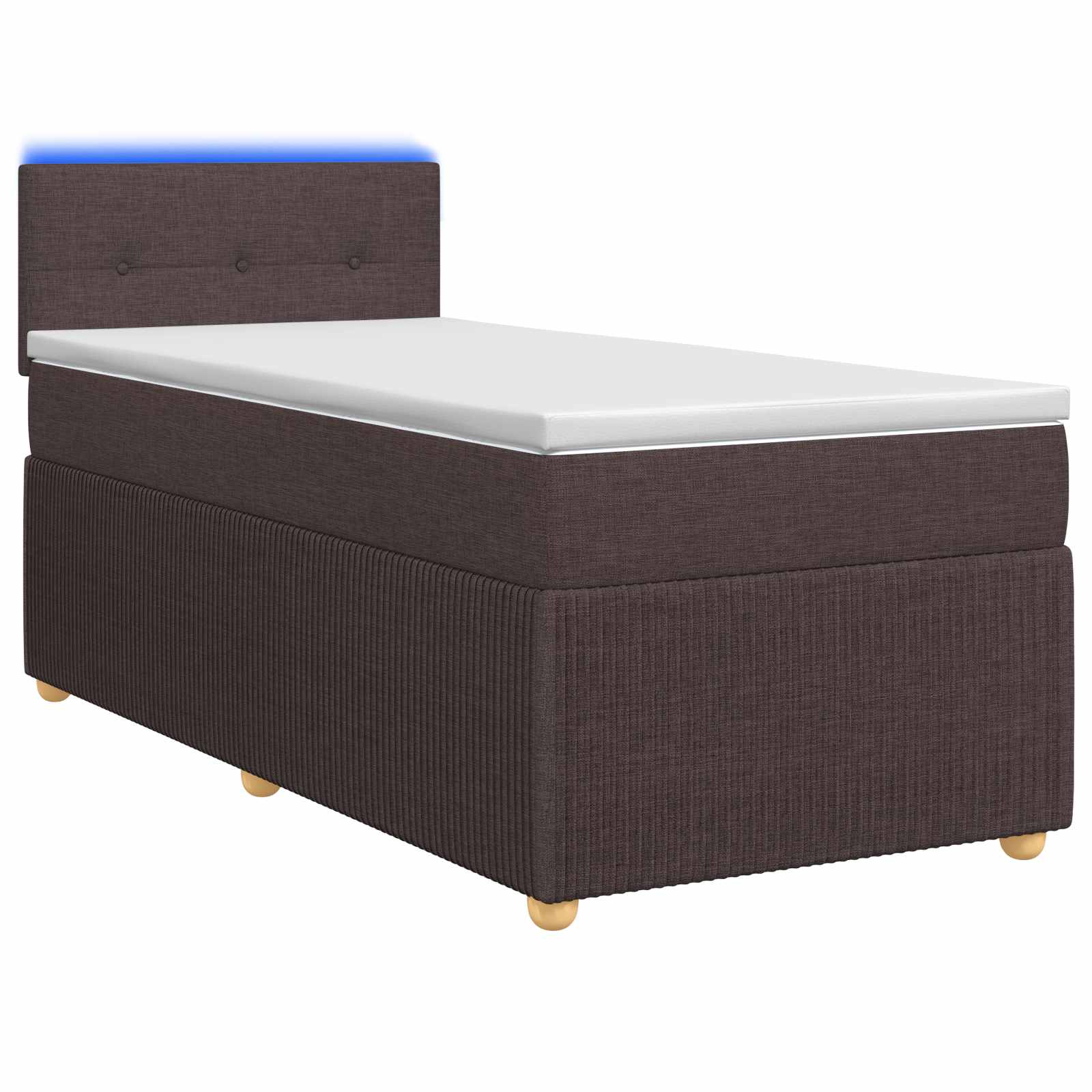 Lit boxspring avec matelas Marron foncé 90 x 200 cm Tissu - XIOS