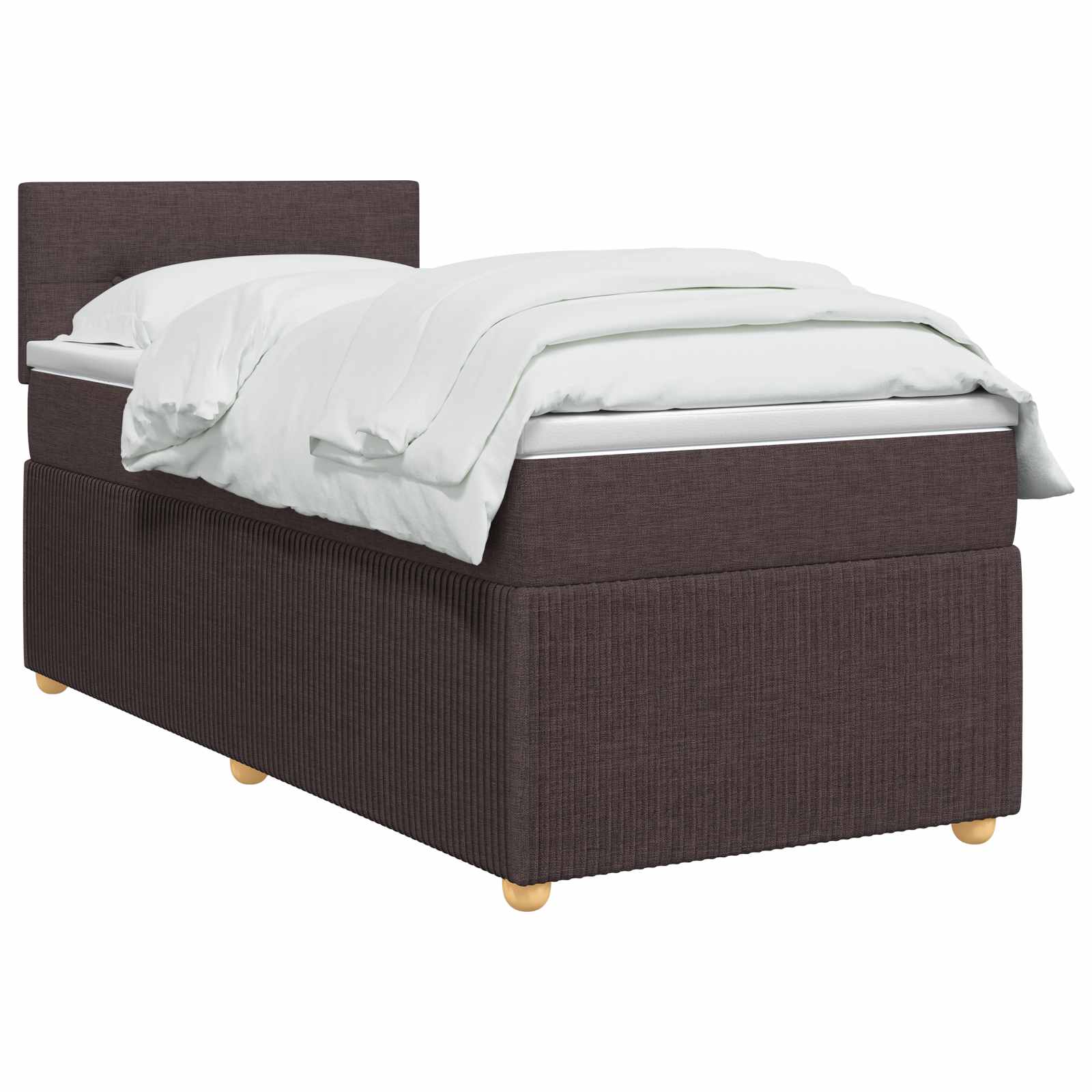 Lit boxspring avec matelas Marron foncé 90 x 200 cm Tissu - XIOS