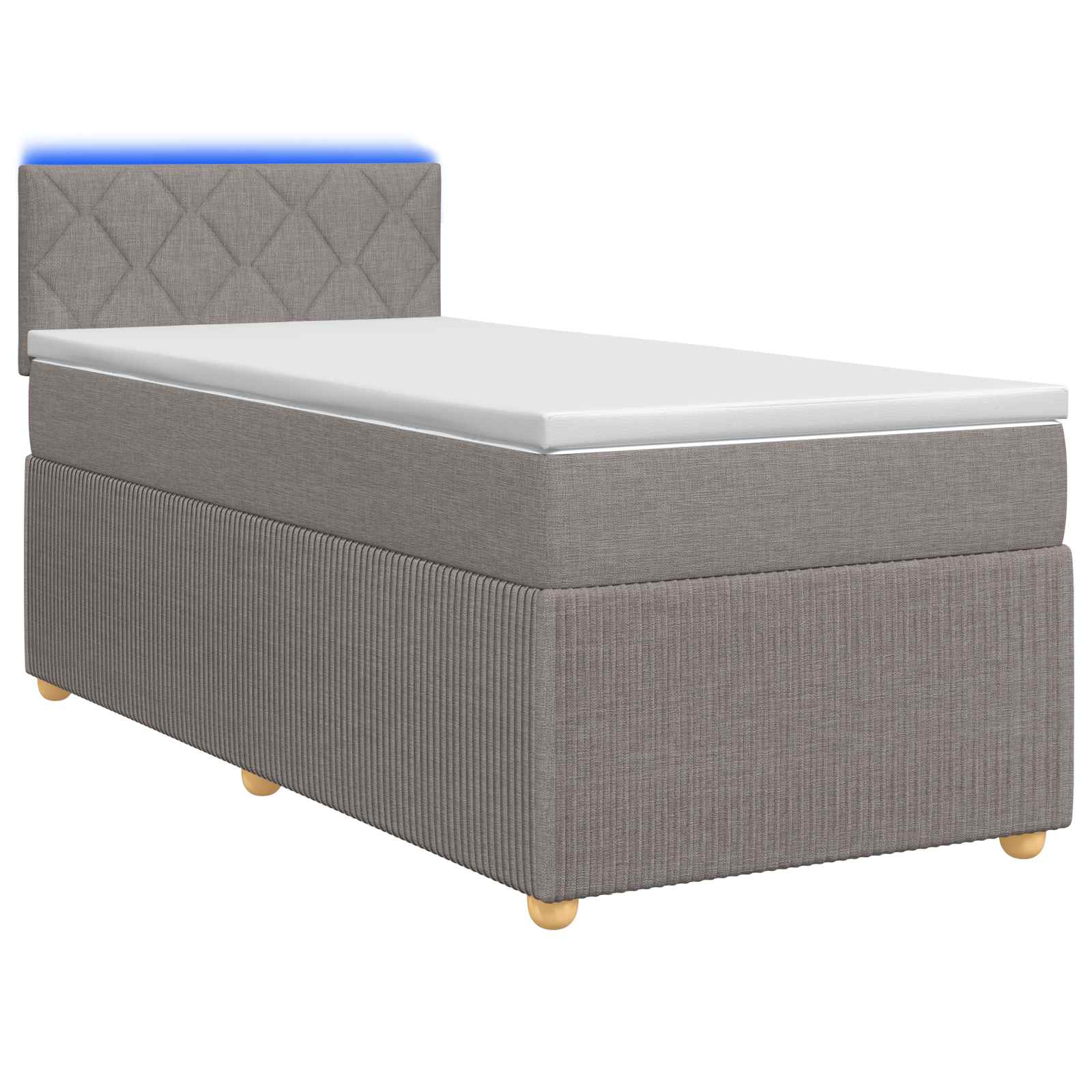 Lit boxspring avec matelas Taupe 90 x 200 cm Tissu