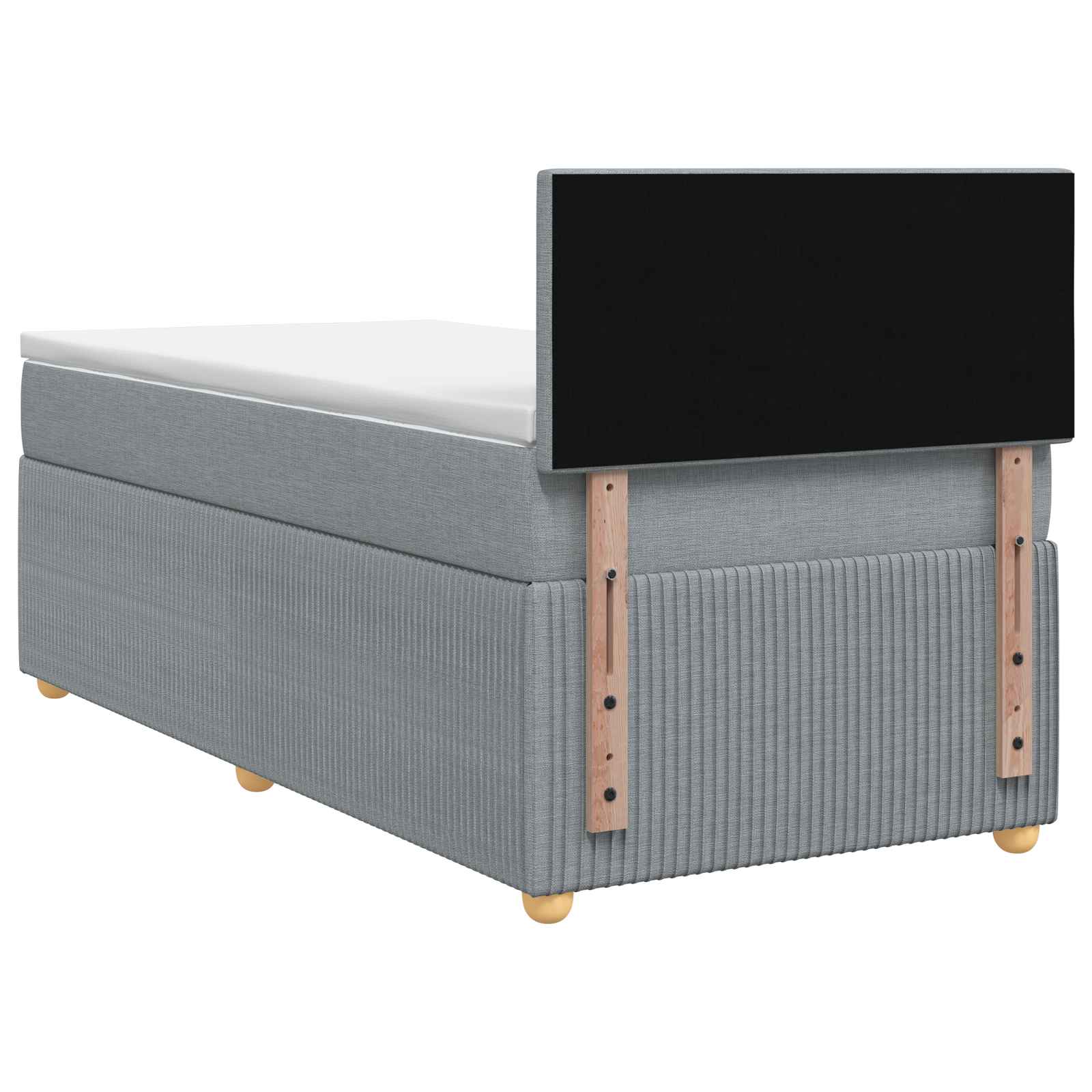 Lit boxspring avec matelas Gris clair 100 x 200 cm Tissu