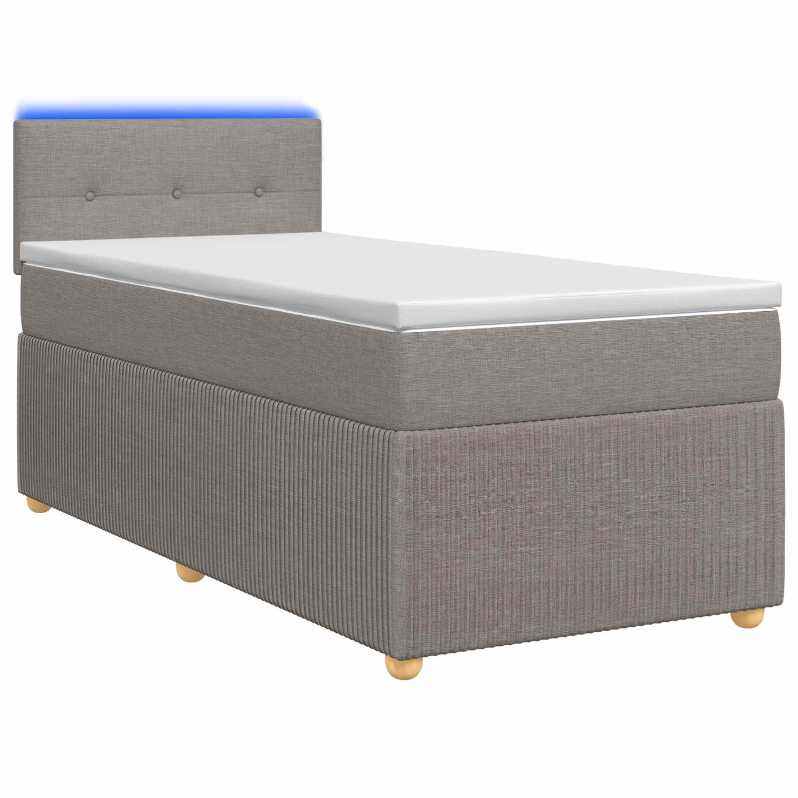 Lit boxspring avec matelas Taupe 100 x 200 cm Tissu