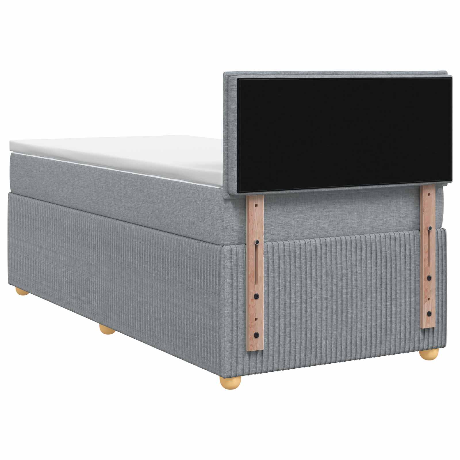 Lit boxspring avec matelas Gris clair 100 x 200 cm Tissu