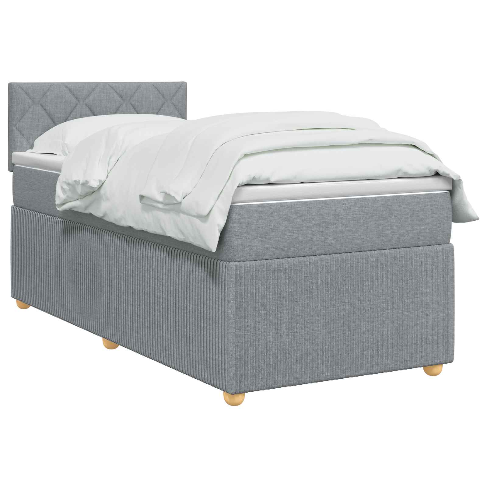 Lit boxspring avec matelas Gris clair 100 x 200 cm Tissu