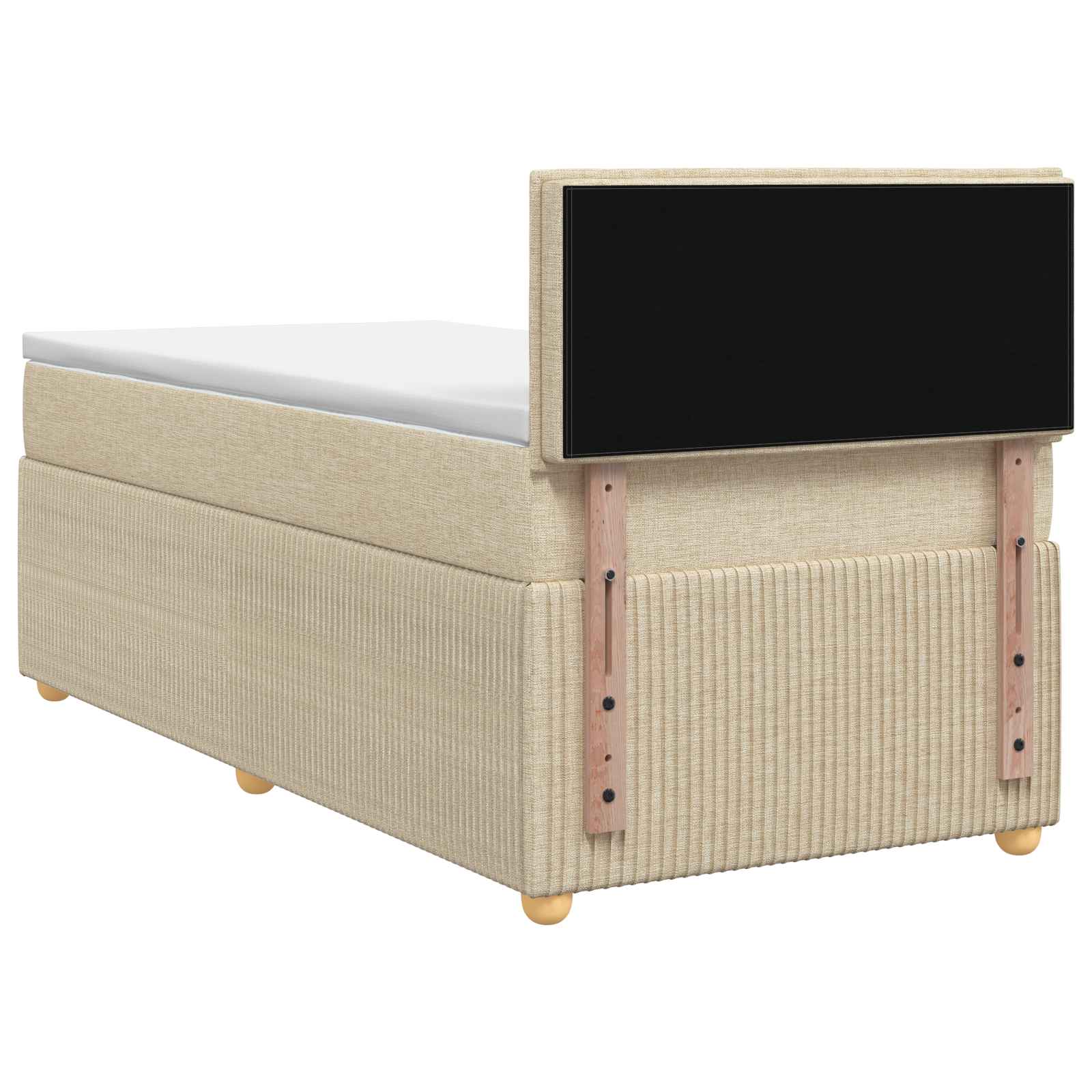 Lit boxspring avec matelas Crème 100 x 200 cm Tissu