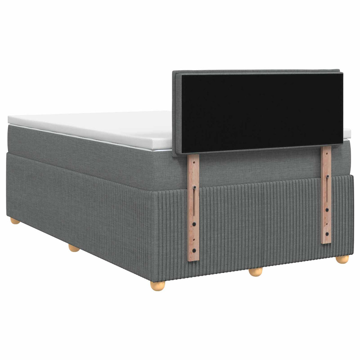 Lit boxspring avec matelas Gris foncé 120 x 190 cm Tissu