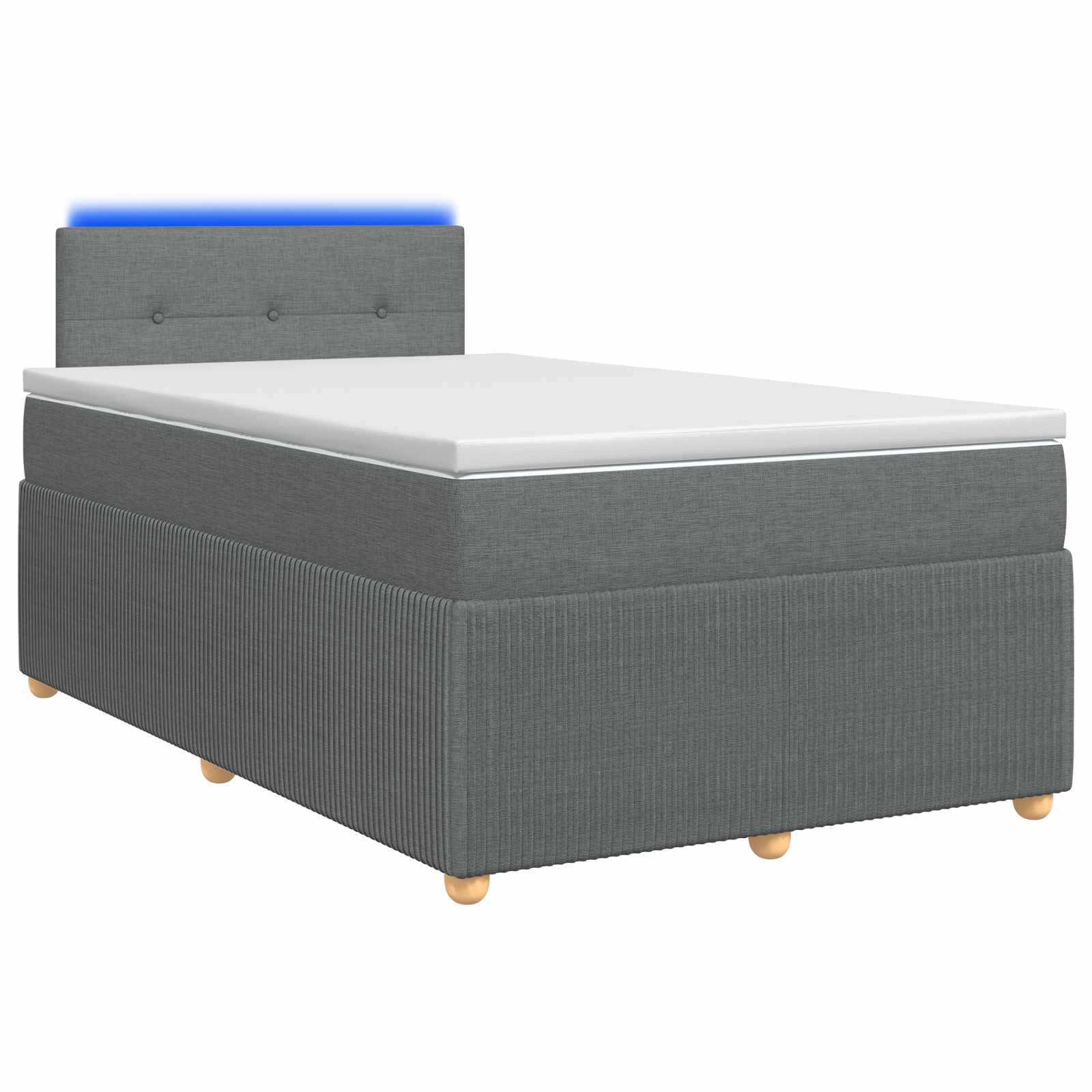 Lit boxspring avec matelas Gris foncé 120 x 190 cm Tissu