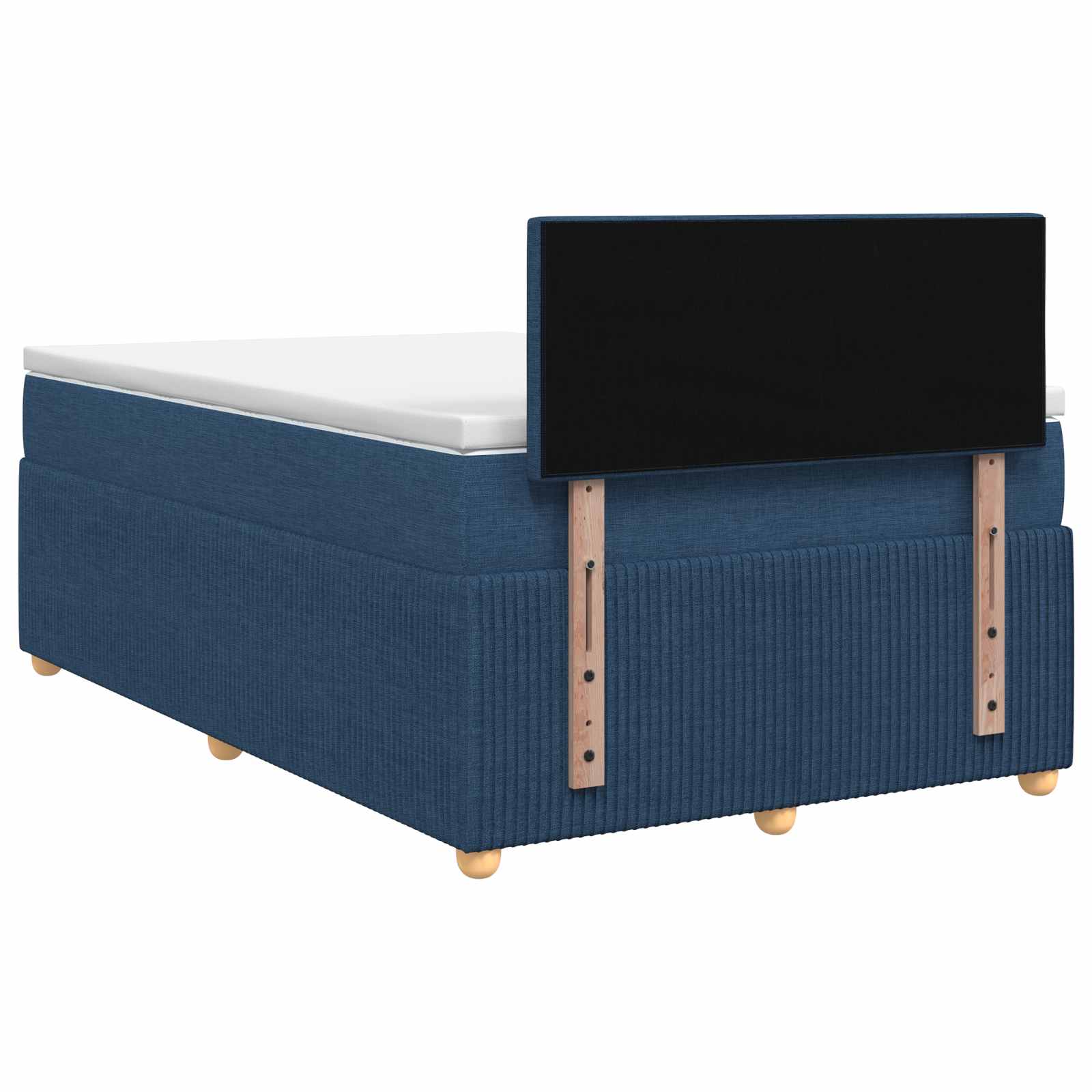 Lit boxspring avec matelas Bleu 120 x 190 cm Tissu