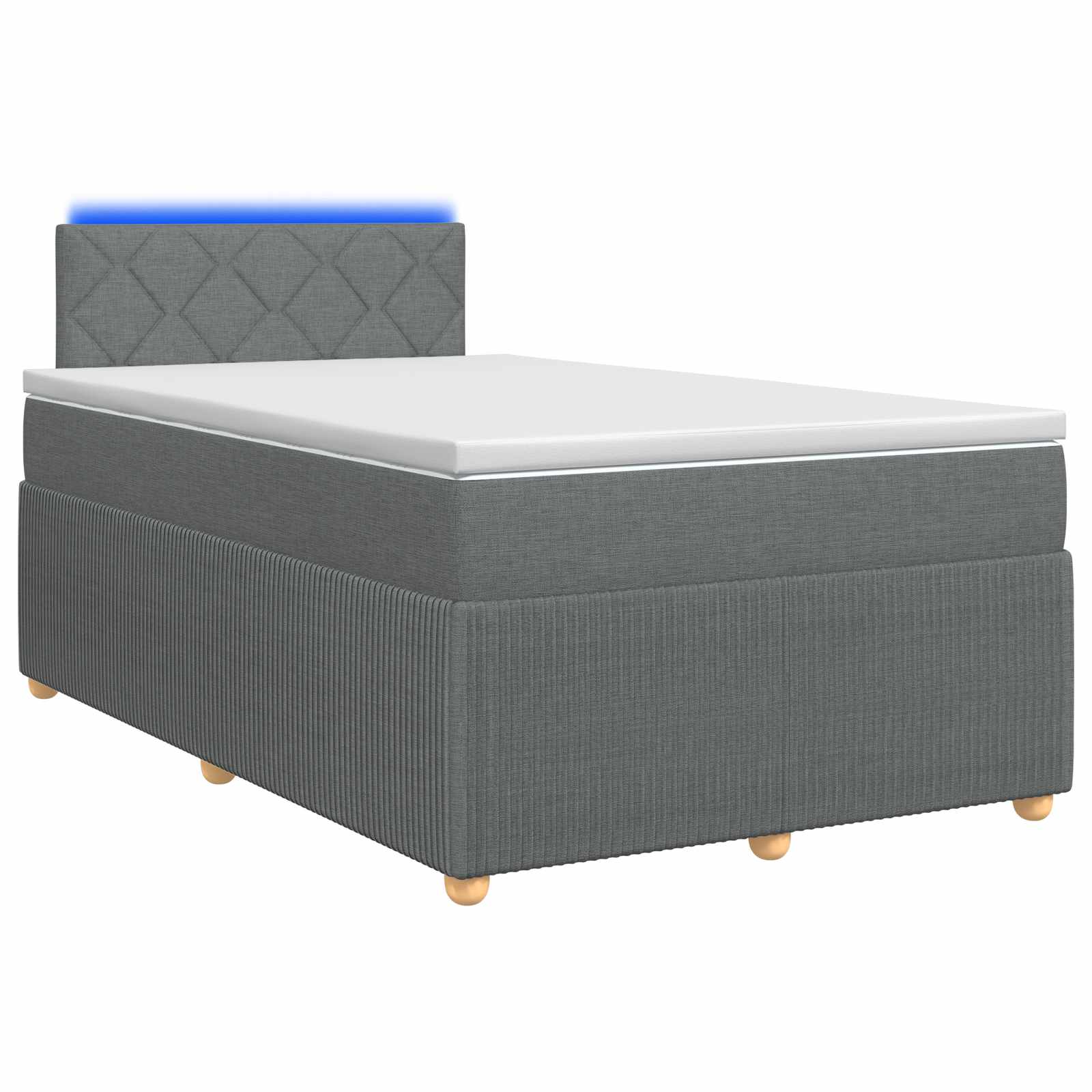Lit boxspring avec matelas Gris foncé 120 x 190 cm Tissu