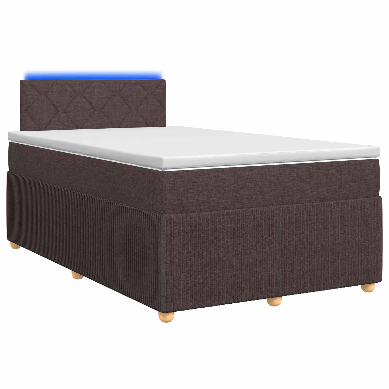 Lit boxspring avec matelas Marron foncé 120 x 190 cm Tissu