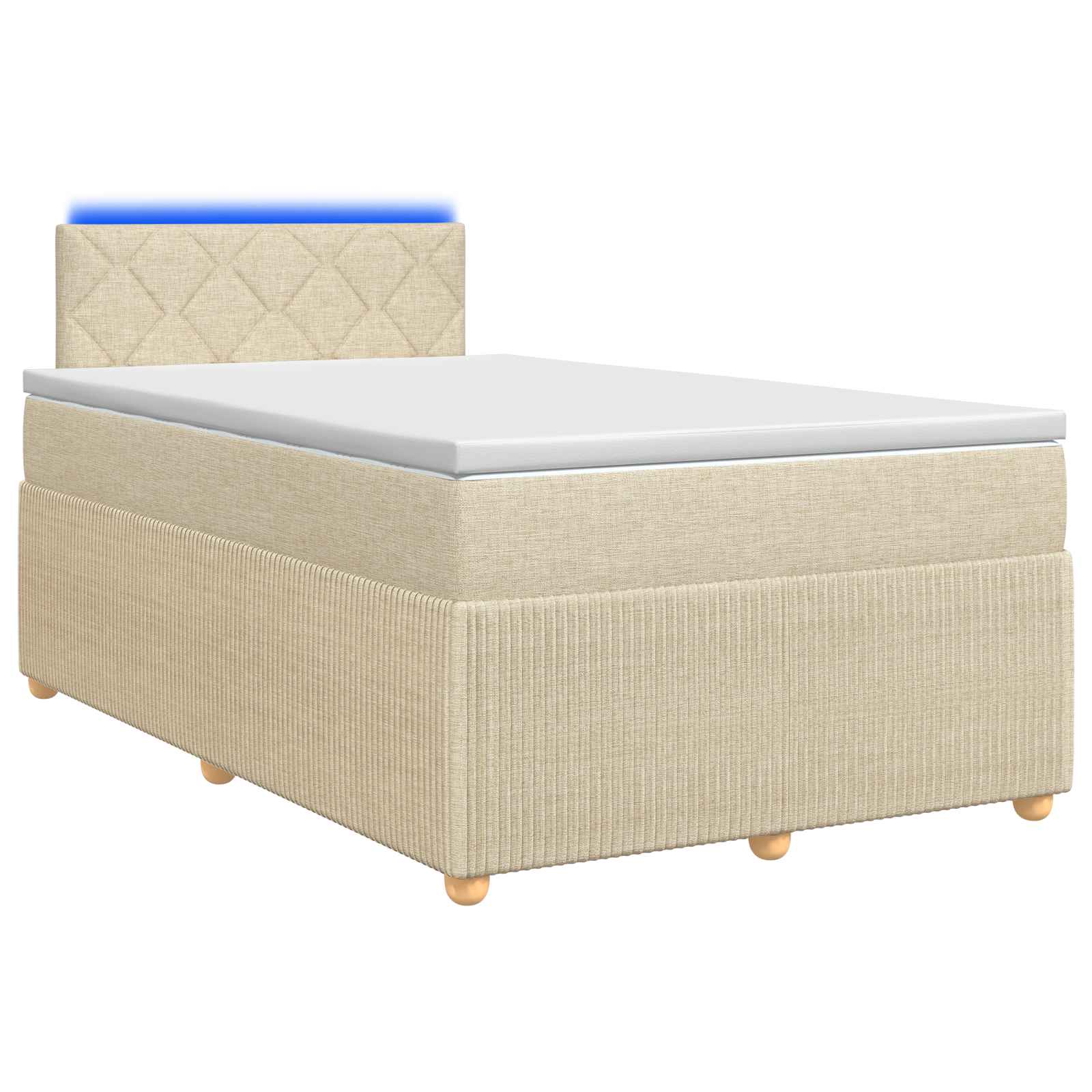 Lit boxspring avec matelas Crème 120 x 190 cm Tissu