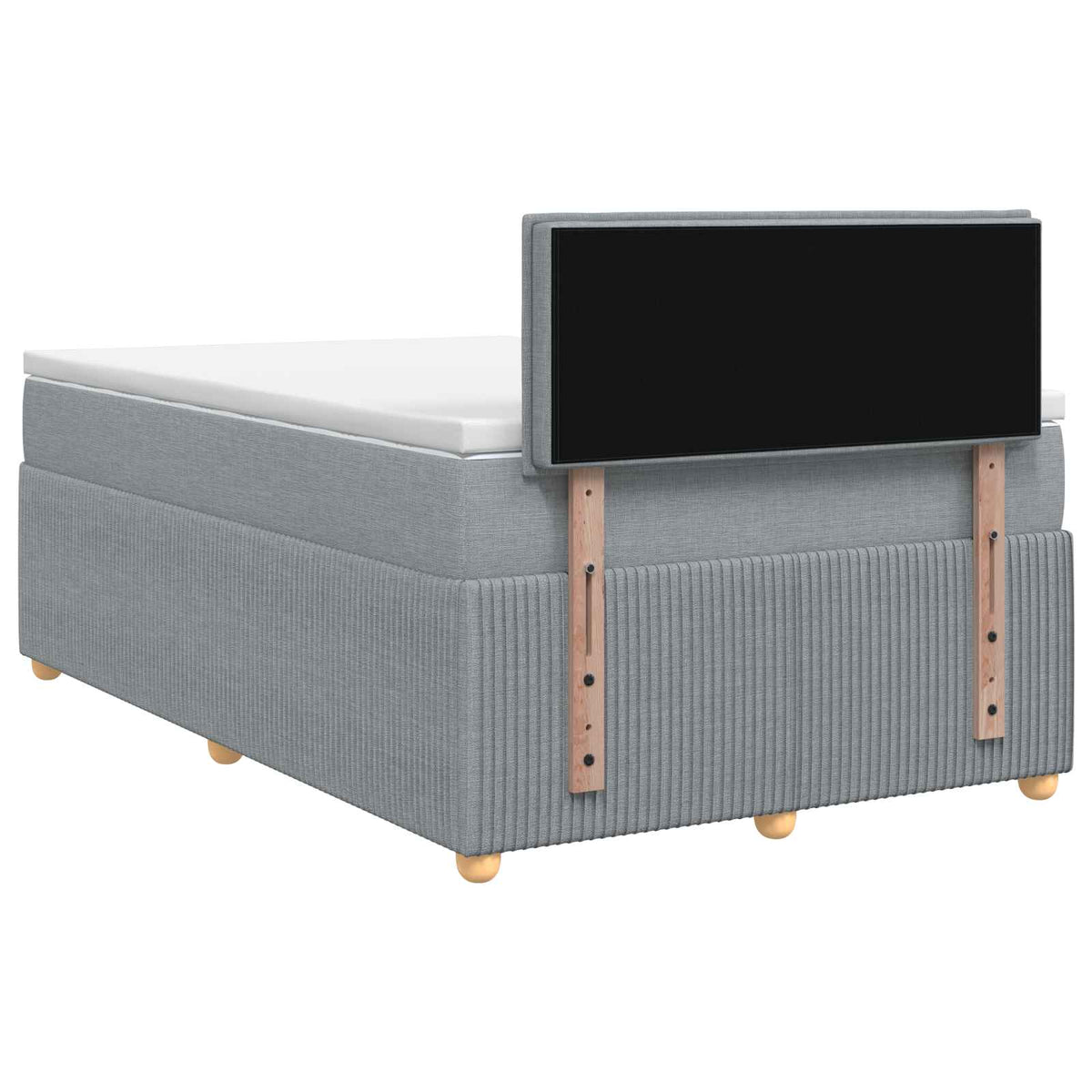 Lit boxspring avec matelas Gris clair 120 x 200 cm Tissu