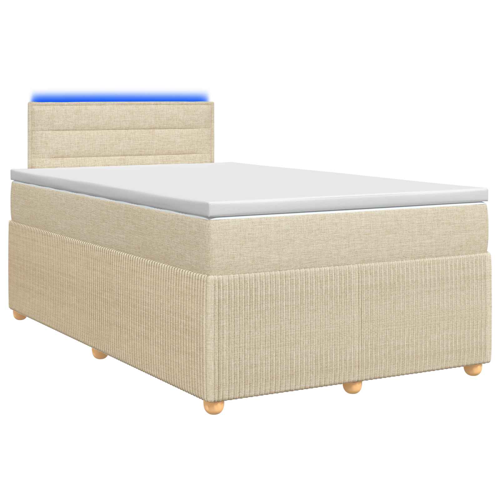 Lit boxspring avec matelas Crème 120 x 200 cm Tissu