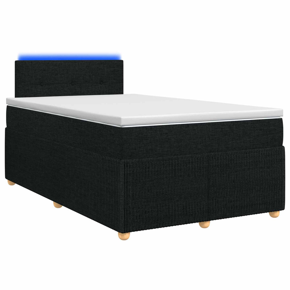 Lit boxspring avec matelas Noir 120 x 200 cm Tissu