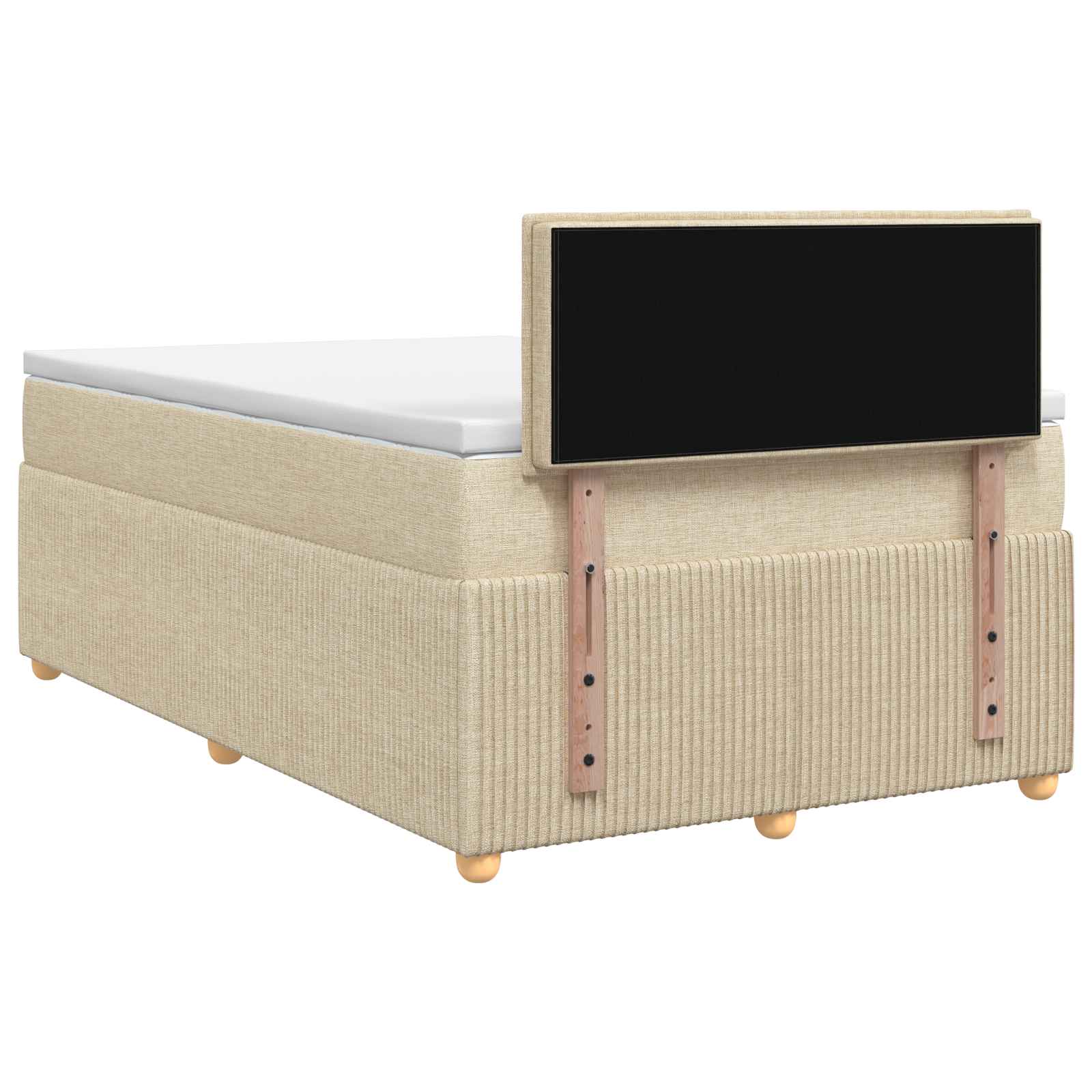 Lit boxspring avec matelas Crème 120 x 200 cm Tissu