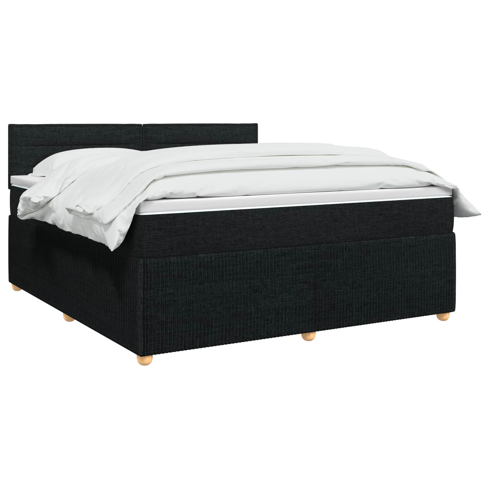 Lit boxspring avec matelas Noir 140 x 190 cm Tissu