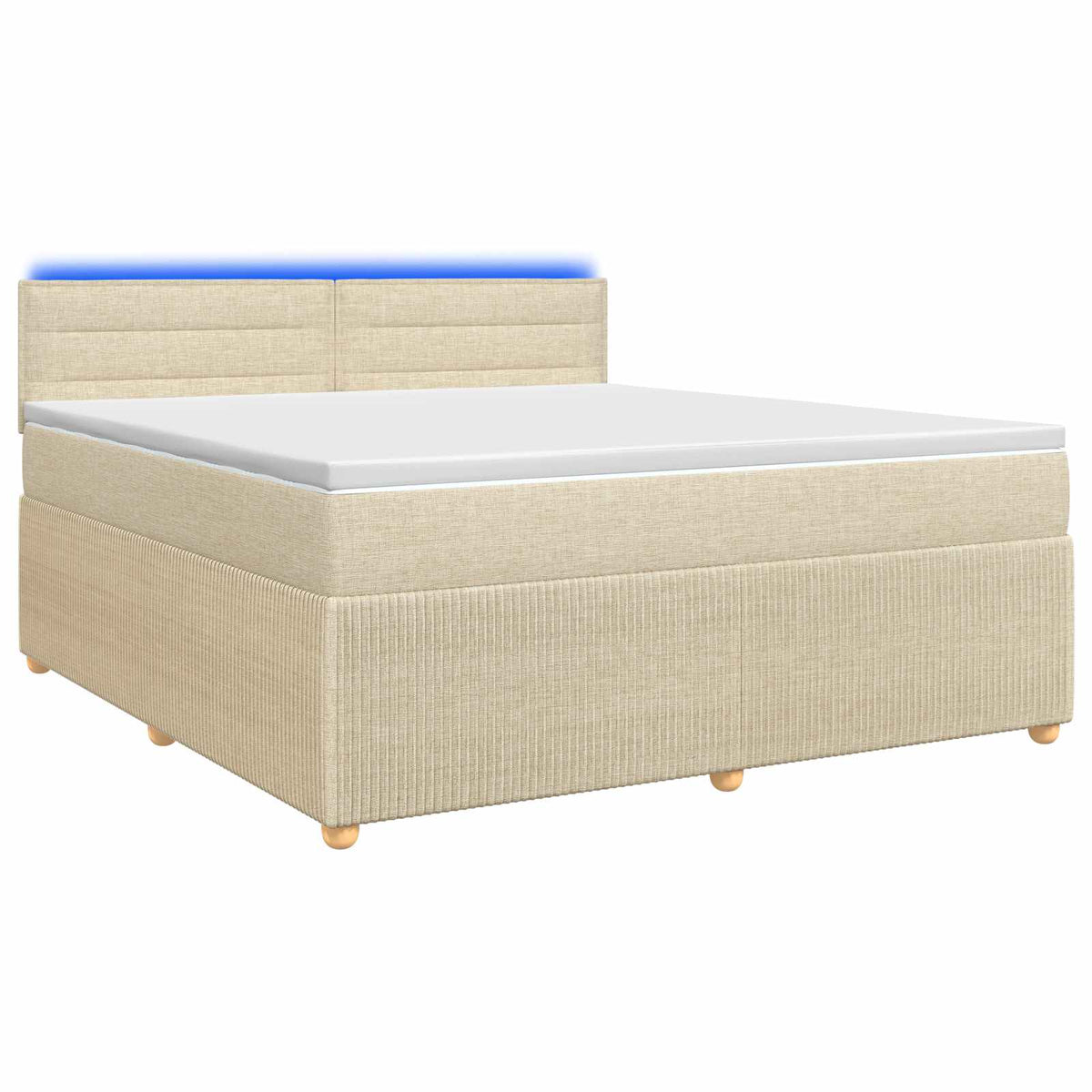 Lit boxspring avec matelas Crème 140 x 190 cm Tissu