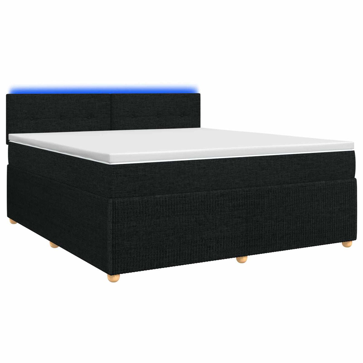 Lit boxspring avec matelas Noir 140 x 190 cm Tissu