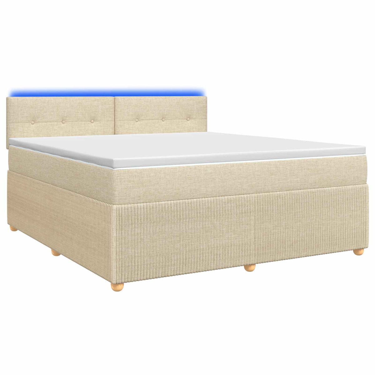 Lit boxspring avec matelas Crème 140 x 190 cm Tissu