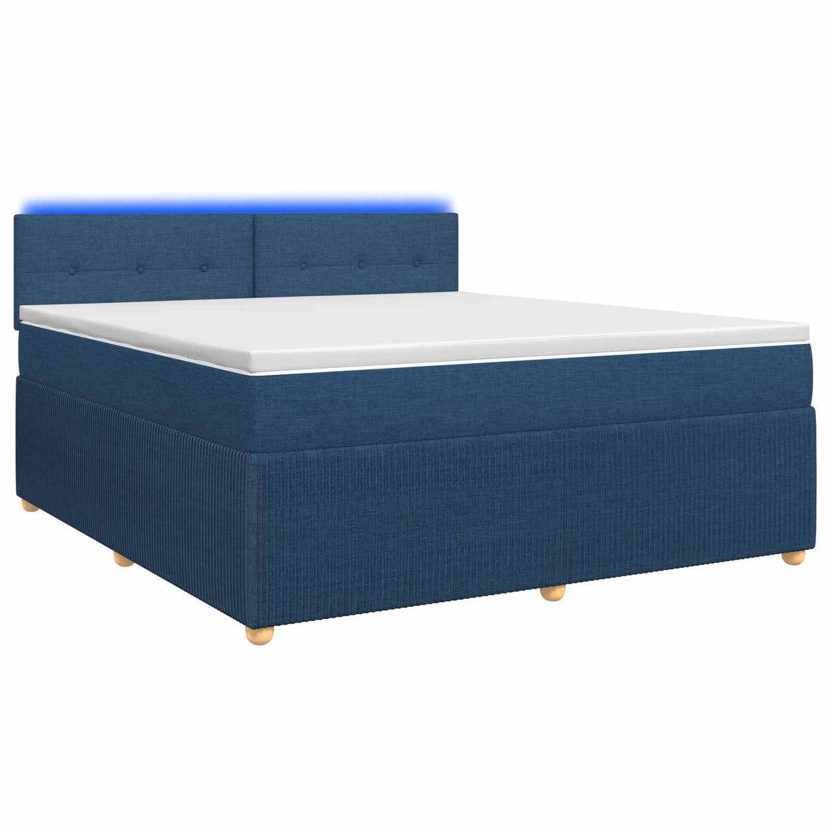 Lit boxspring avec matelas Bleu 140 x 190 cm Tissu