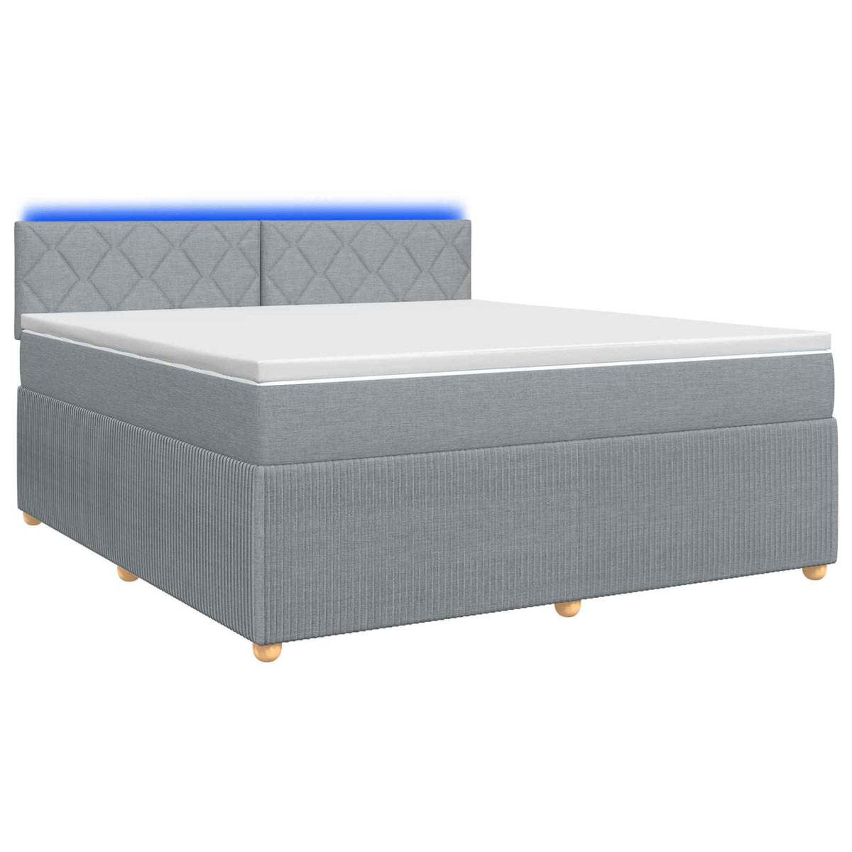 Lit boxspring avec matelas Gris clair 140 x 190 cm Tissu