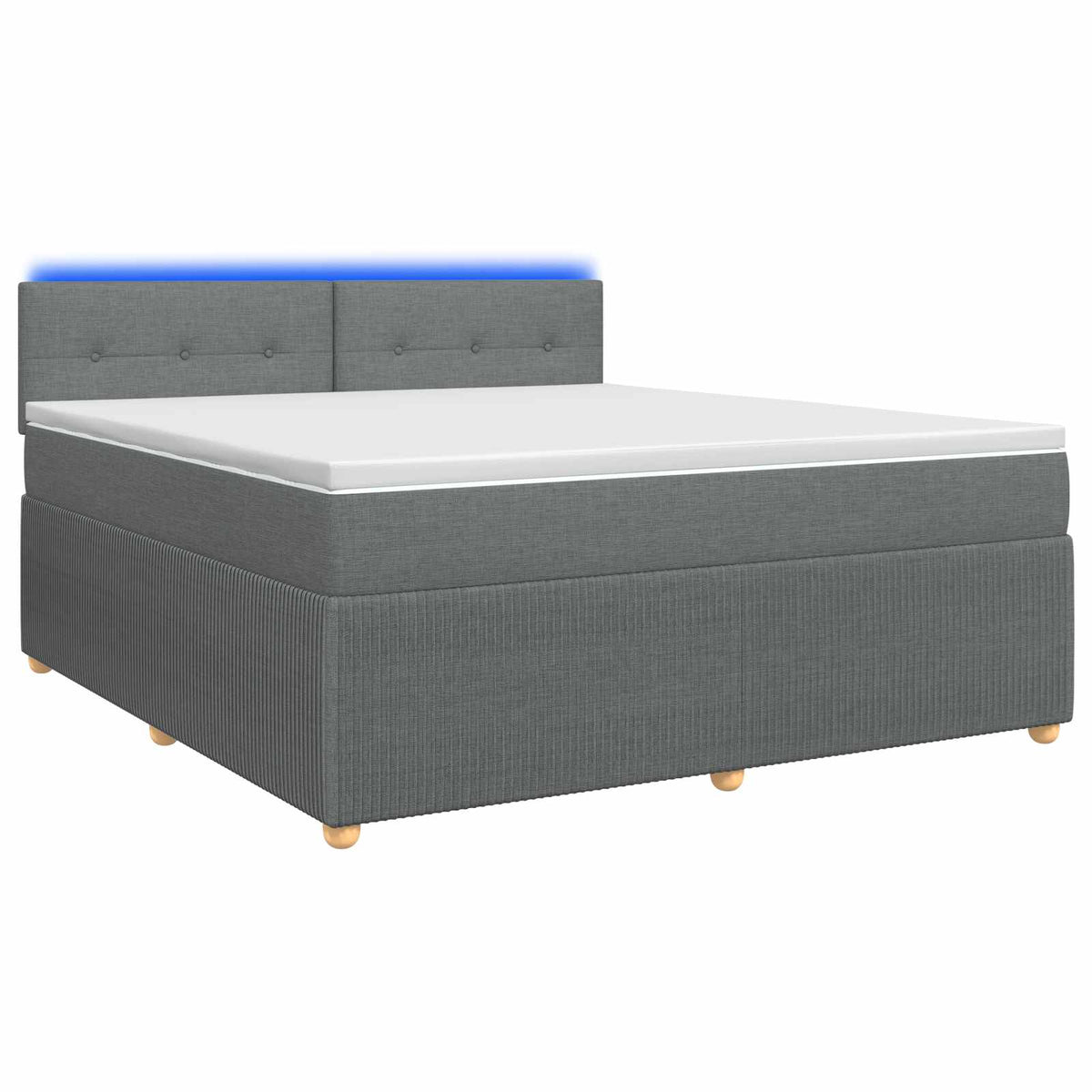 Lit boxspring avec matelas Gris foncé 140 x 200 cm Tissu