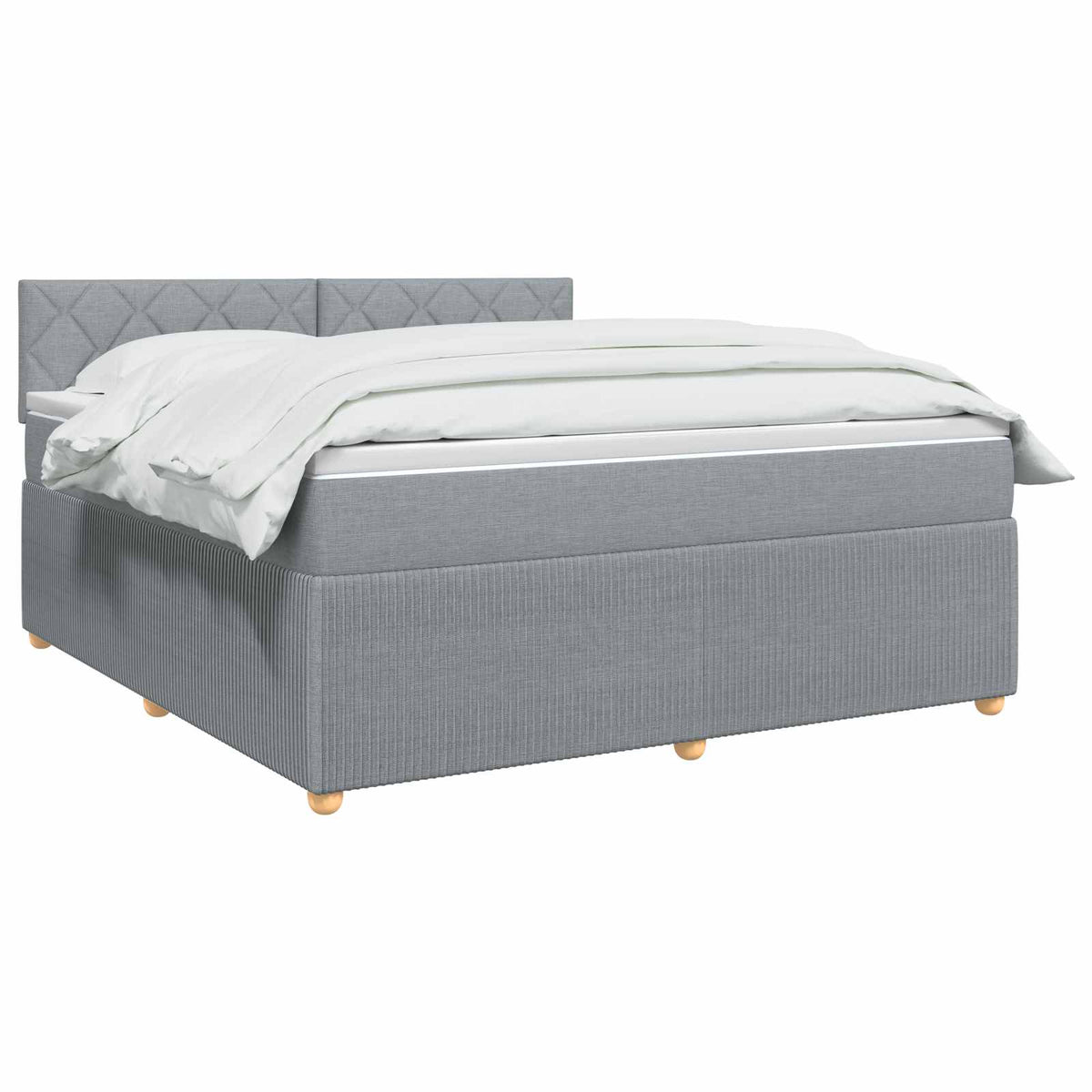 Lit boxspring avec matelas Gris clair 140 x 200 cm Tissu